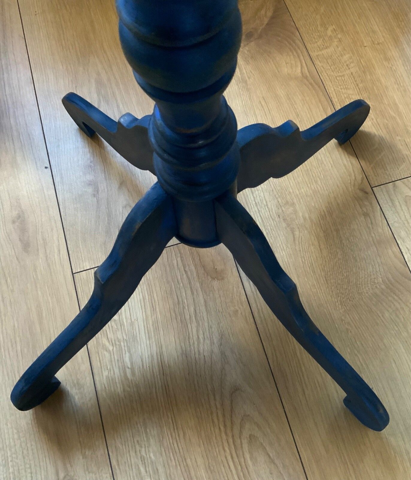 Antique Blue Pedestal  Side/Coffee Table, Oval Top, 1900s, Sweden photo 191.0