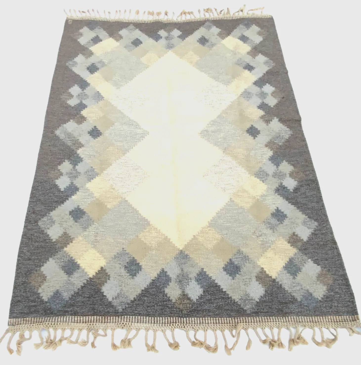 Mid Century Swedish Kilim Röllakan Rug By Brita Svefors For Axeco Svenska 1960s photo 1450.0