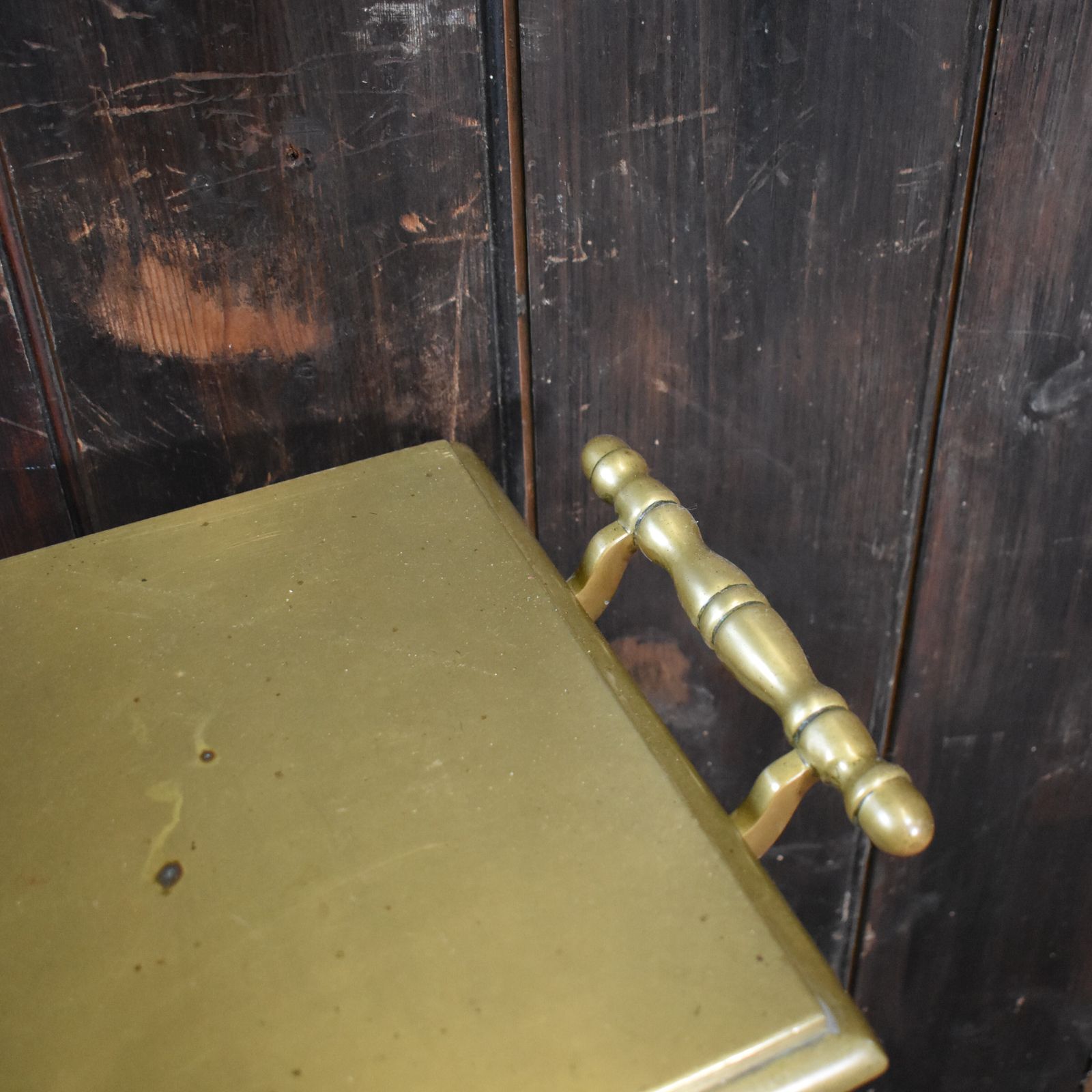 Antique English Georgian Brass Footman Handled Trivet Plant Display Stand photo vinterior