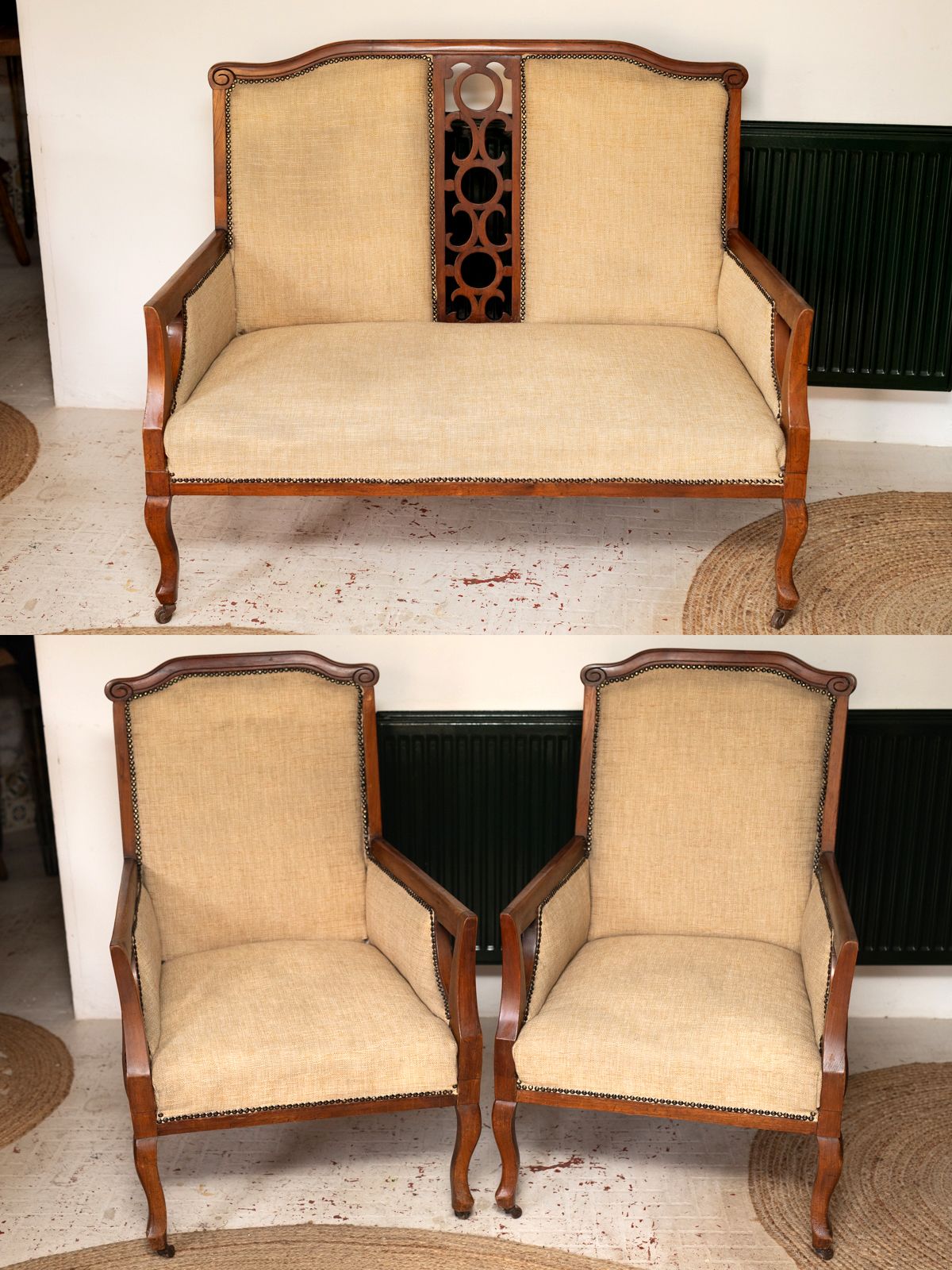 Antique, 19th Century French Empire Mahogany Salon Suite