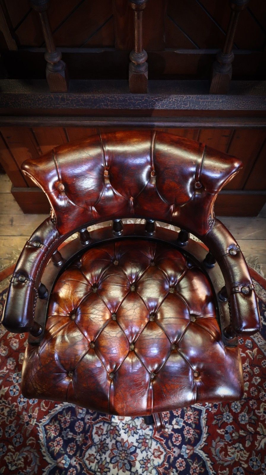 2200.0 Stunning George Smith Captains Swivel Leather Armchair Dark Tan Del 🚚 photo