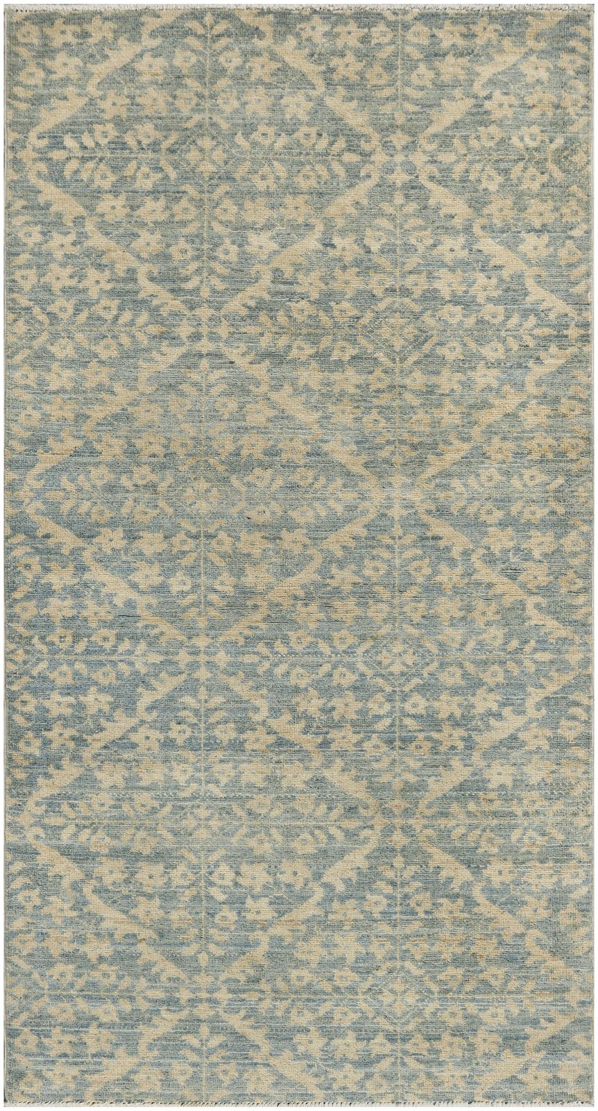 Modern Light Blue Contemporary Floral Handmade Area Rug