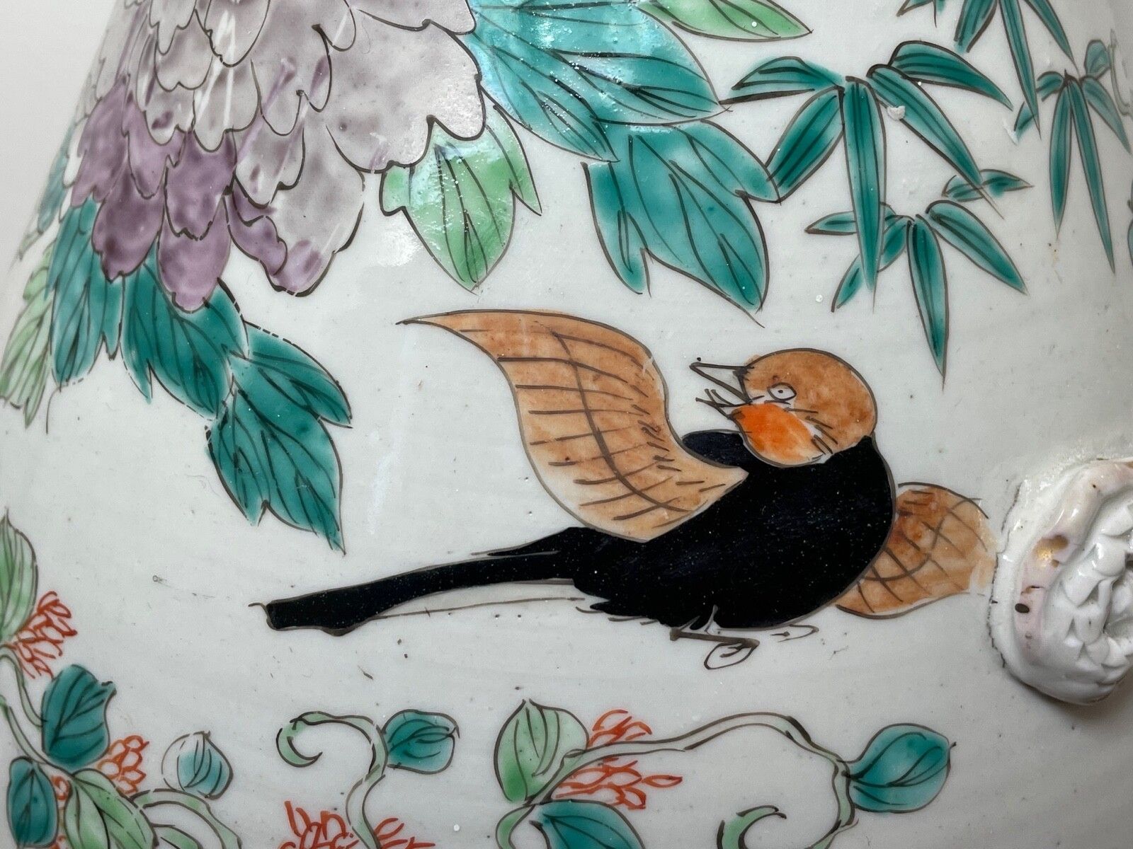 Beautiful Large Antique Japanese Imari 19th Century Porcelain Dragon Floor Vase photo vintage