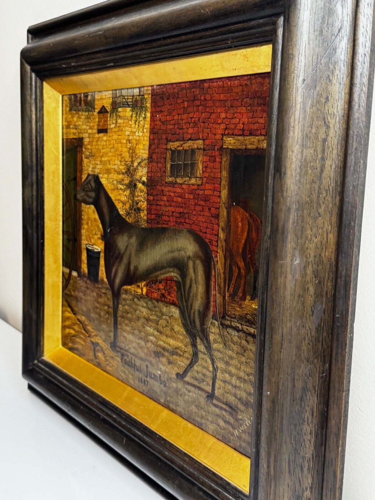 19th Century Oil Painting Prized Sporting Greyhound Racing Champion After Edwin Landseer photo 5000.0