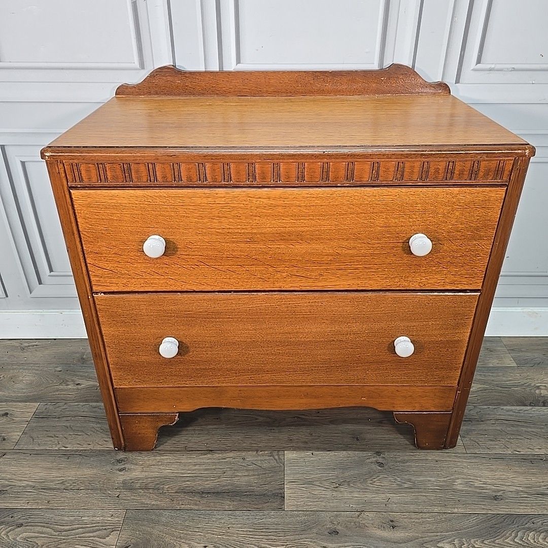 Retro Chest Of Drawers Vintage Oak Wooden Bedroom Storage Commode Mid Century photo Furniture