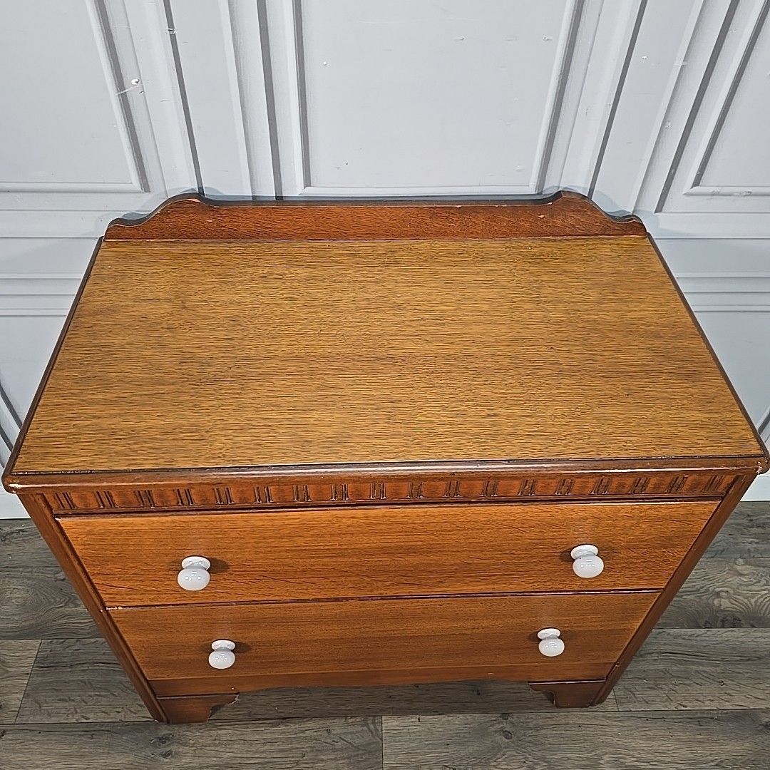 Retro Chest Of Drawers Vintage Oak Wooden Bedroom Storage Commode Mid Century photo 220.0