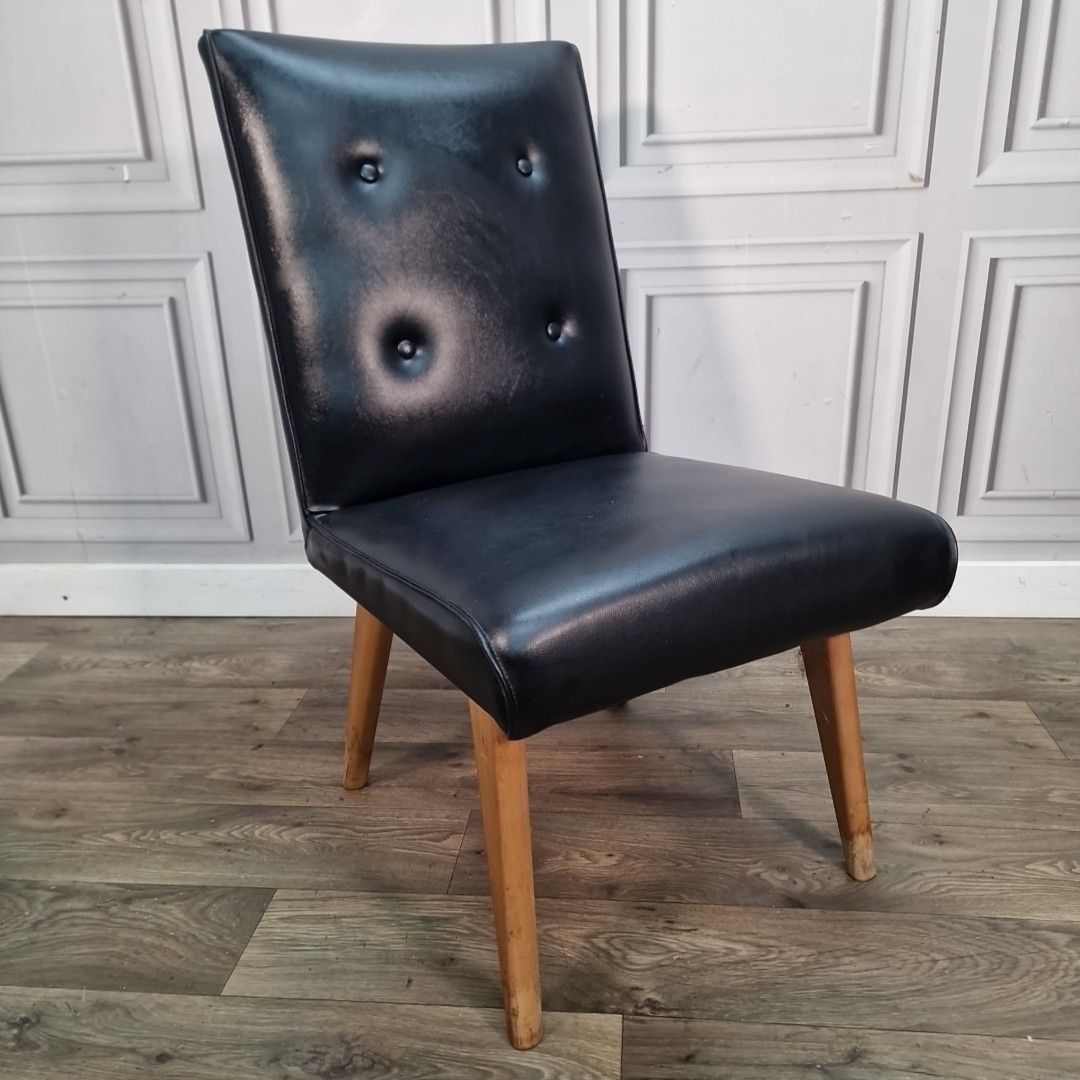 Vintage Cocktail Chair Mid Century Vinyl Easy Lounge Retro Scandi Mcm Danish