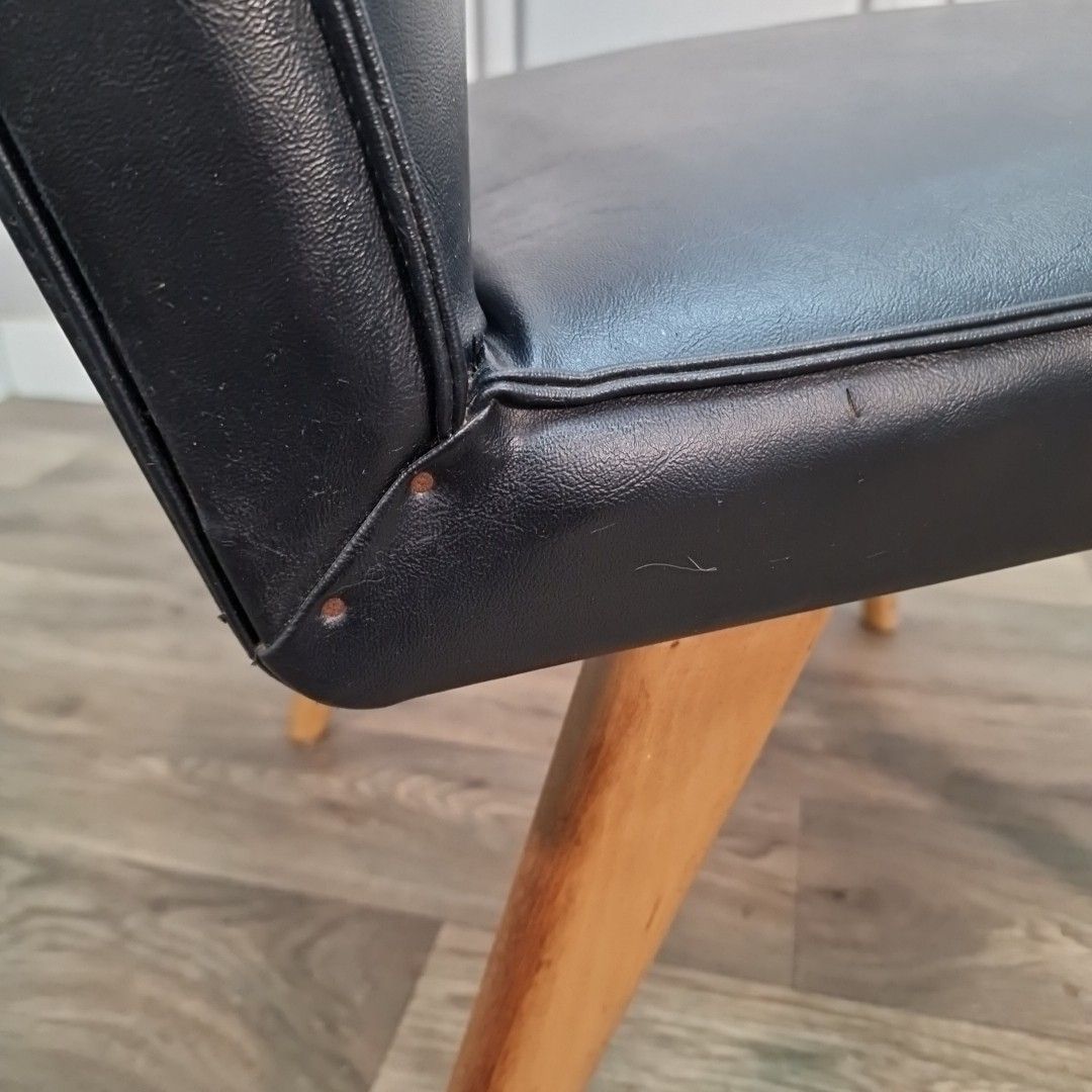 Vintage Cocktail Chair Mid Century Vinyl Easy Lounge Retro Scandi Mcm Danish photo vintage