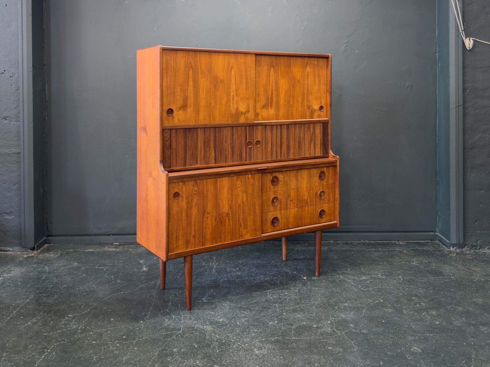 Johannes Andersen Teak High Sideboard For Oy Wilh. Schauman