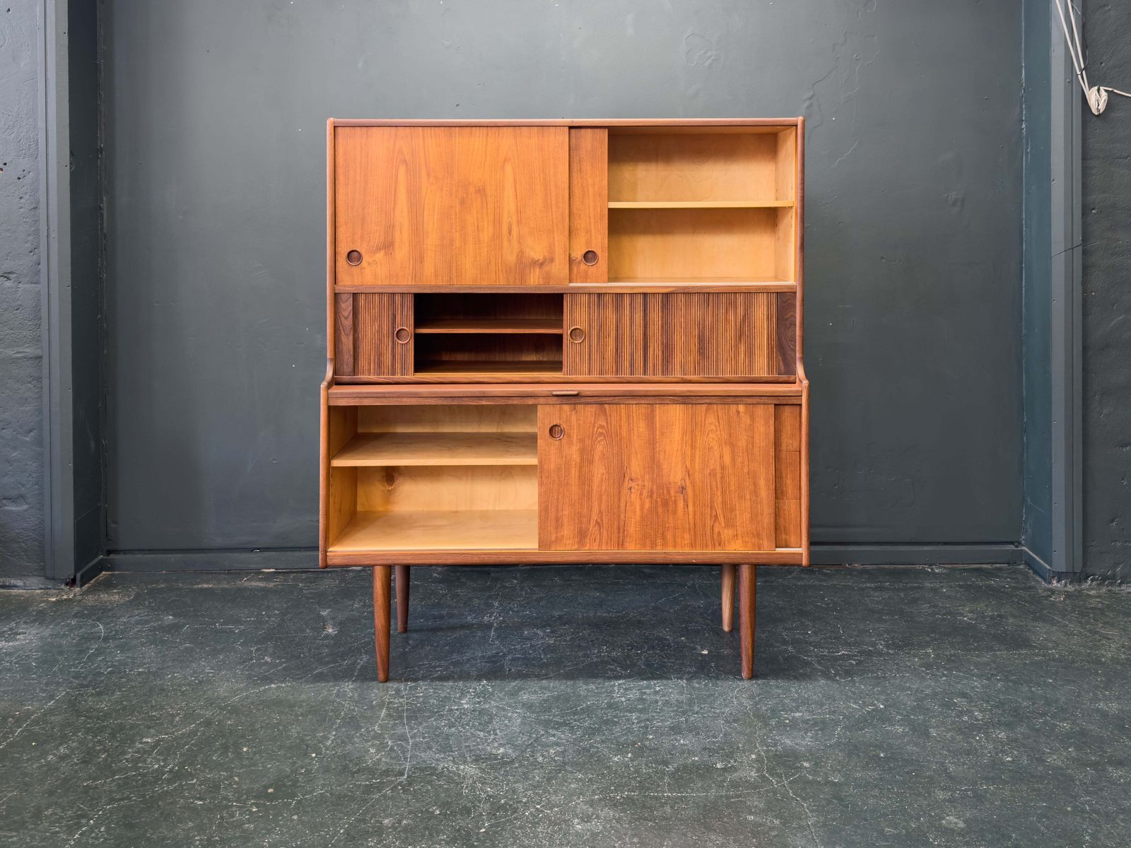 Johannes Andersen Teak High Sideboard For Oy Wilh. Schauman photo for sale