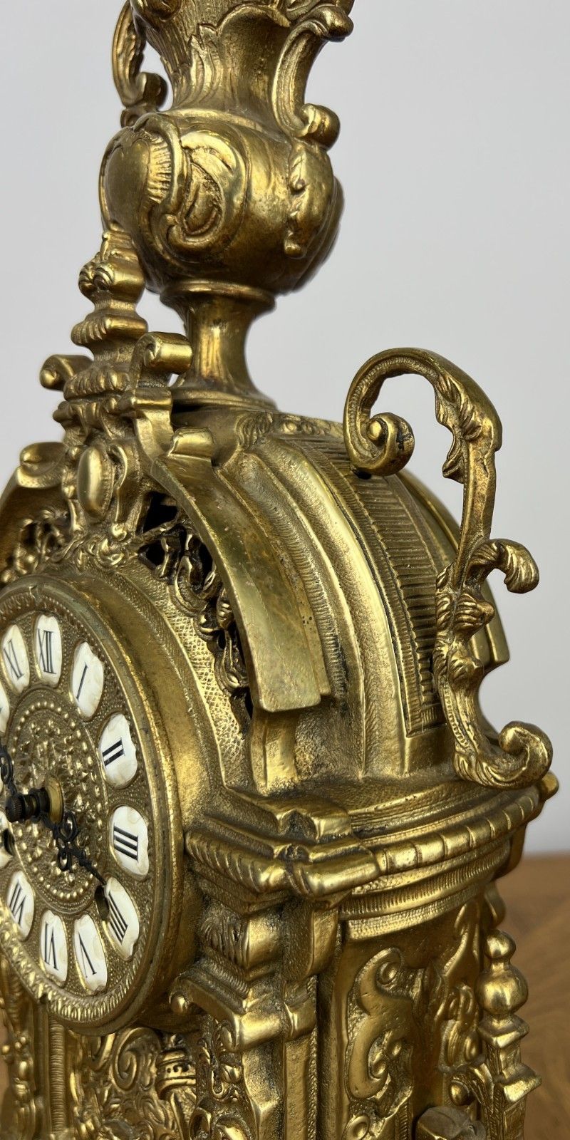 Home Decor Clock Vintage Style Brass Ornate Mantel Clock Decorative Table Clock Lot 6038 photo