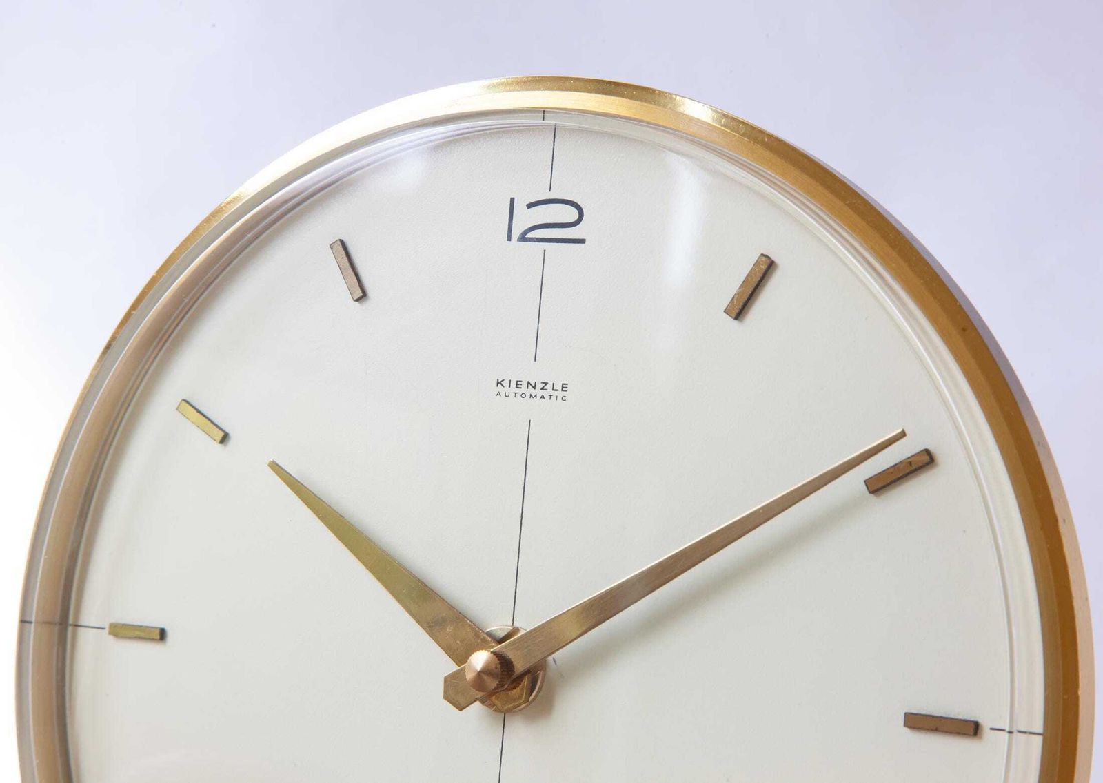 1960s Kienzle Desk Clock Mid Century Modernism Table Atomic Brass Germany Mantel Junghans photo vinterior