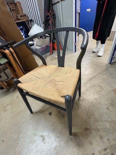 Set Of 6 — Carl Hansen & Søn Ch24 Wishbone Chairs, Anthracite Grey / Natural Paper Cord