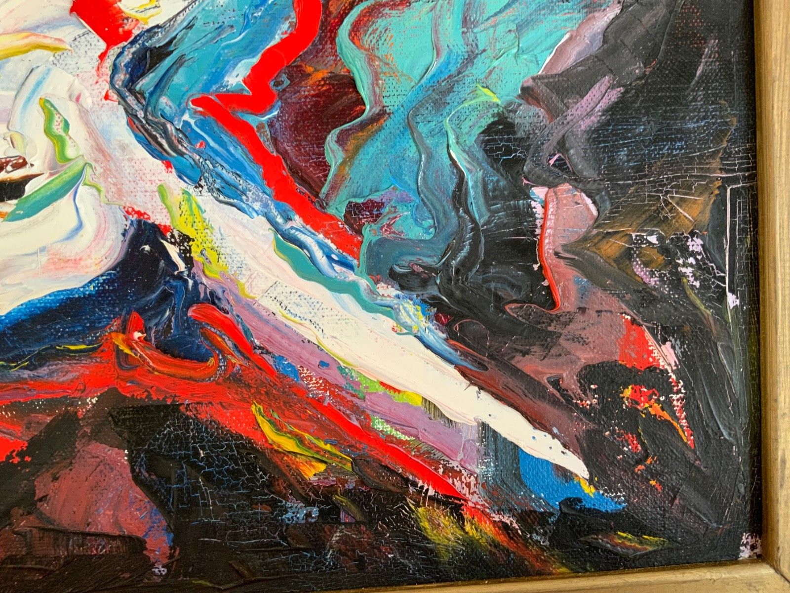 Small Vintage Abstractionism Painting Landscape, Signed Axel 1970s photo buy