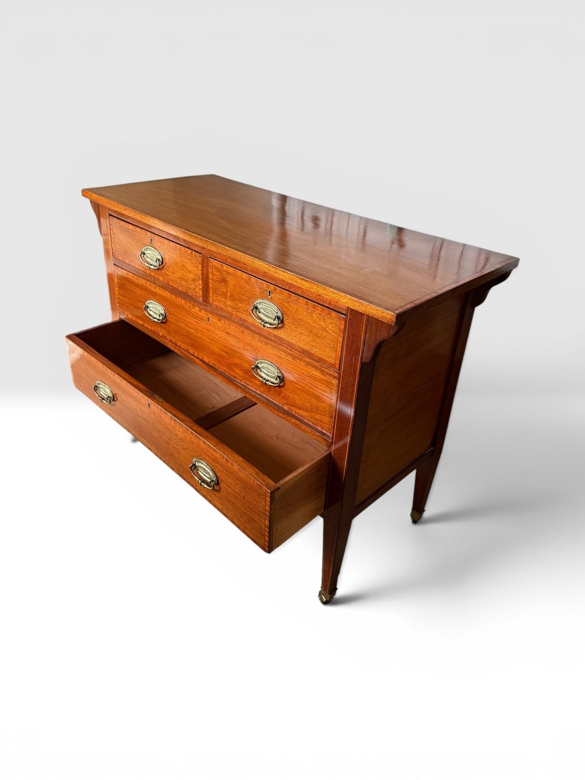 Fine Antique Mahogany Chest Of Drawers With Satinwood Inlay photo furniture