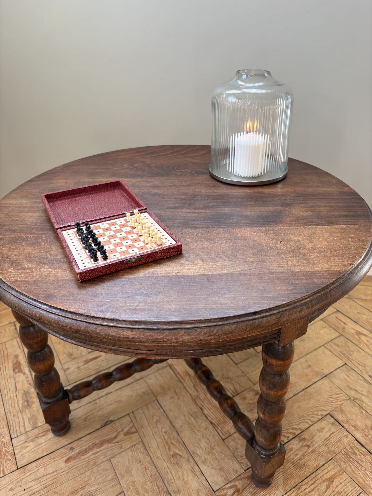 Vintage Bobbin Coffee Table, 1950s photo vintage