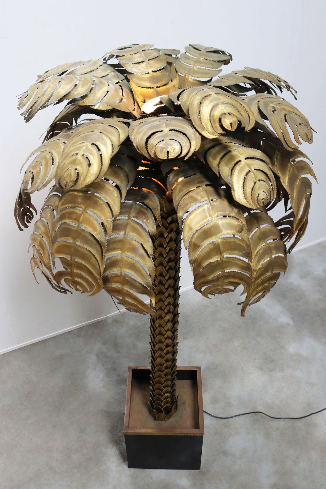 photo buy Large 195cm Palm Floor Lamp By Christian Techoueyres For Maison Jansen 1970