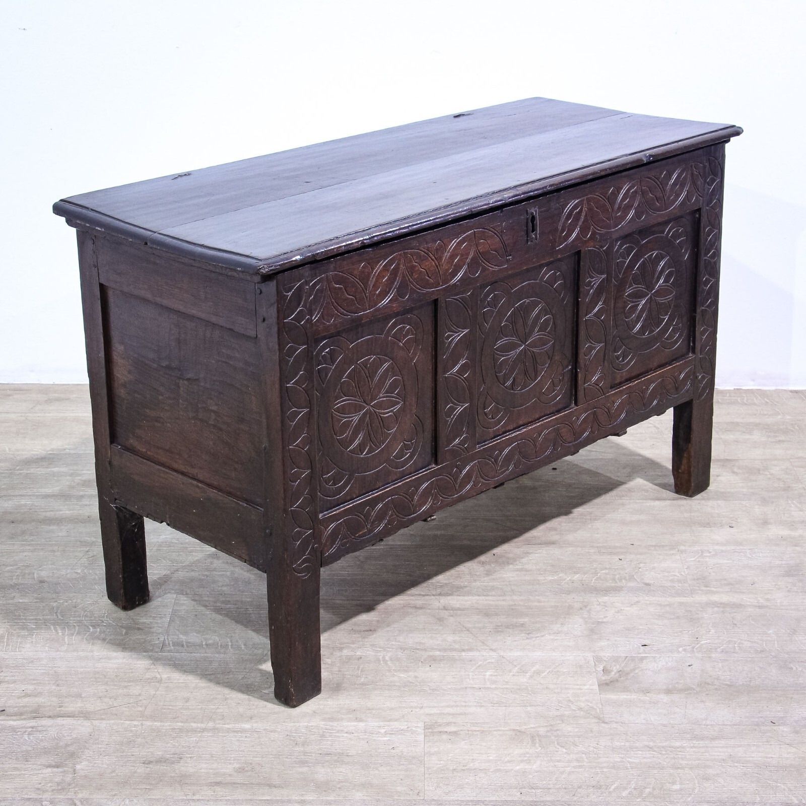 17th Century Carved Oak Coffer