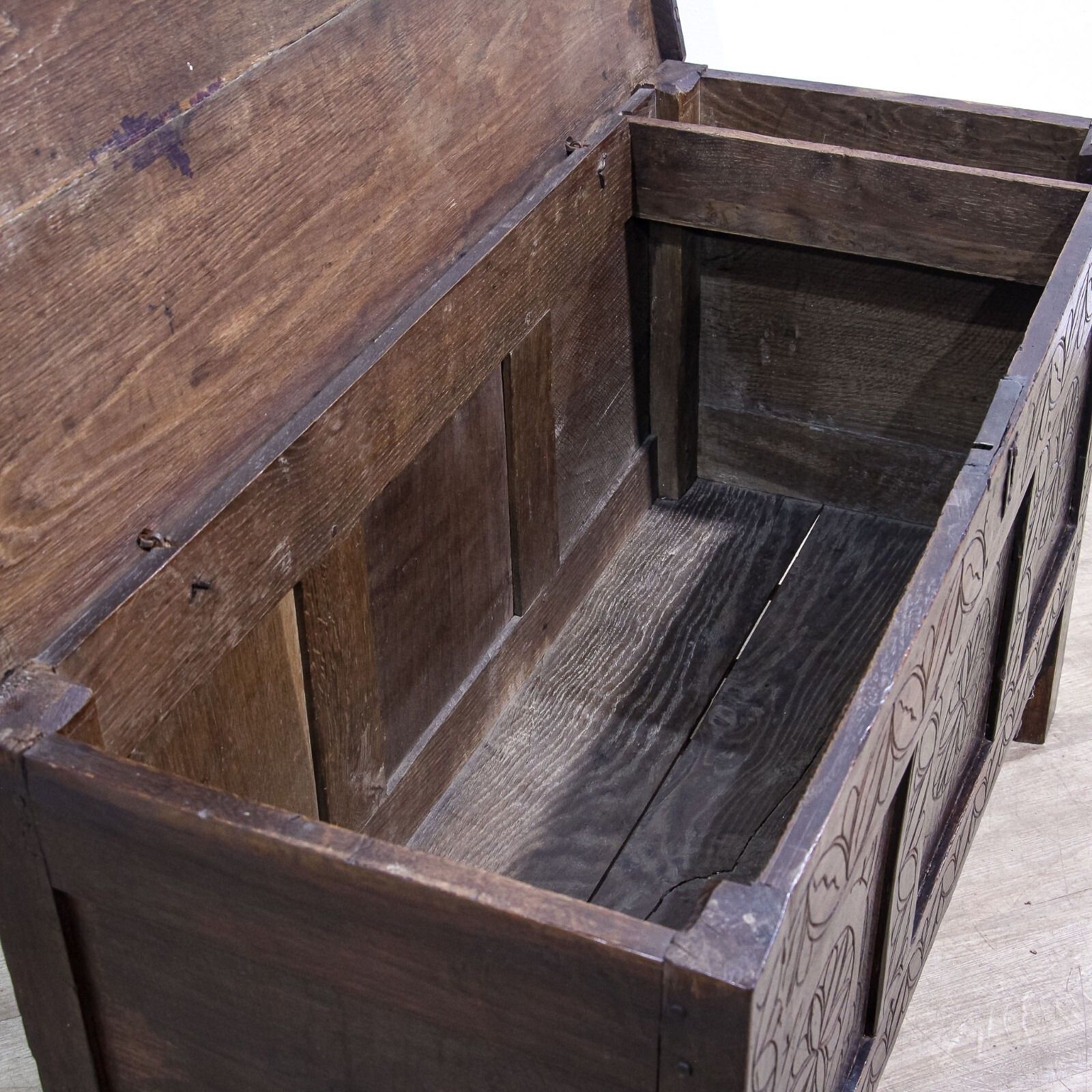 17th Century Carved Oak Coffer photo 1760.0