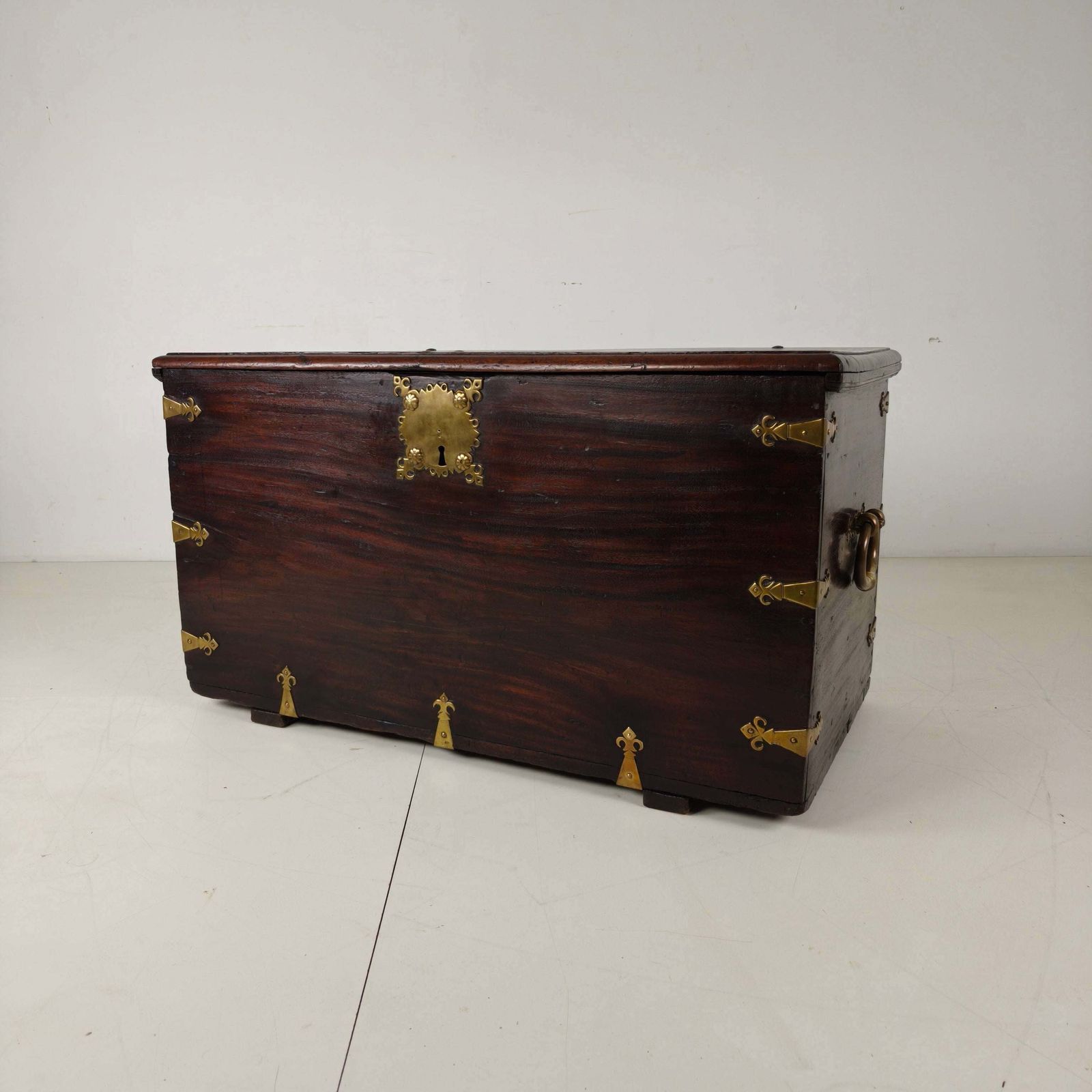 18th Century Dutch Voc Colonial Chest With Brass Mounts photo for sale