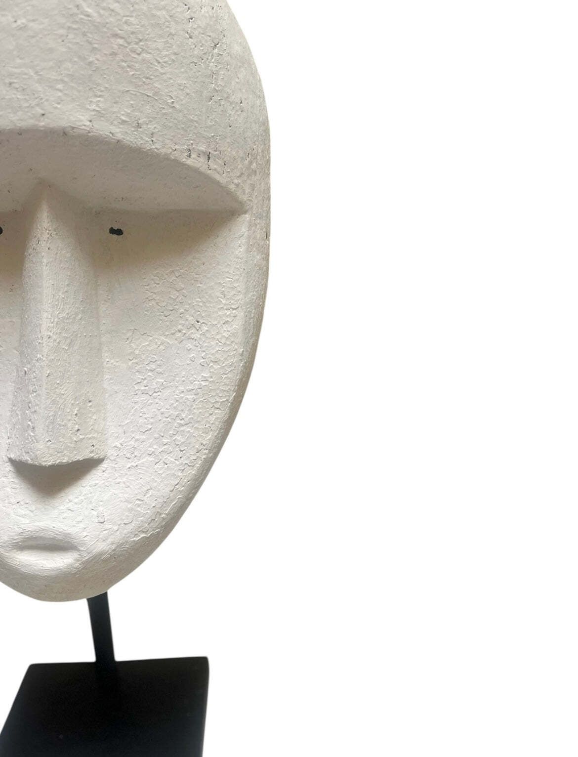 Huge Timor Mask Sculpture No 1 Of A Pair Contemporary Chalk White Mask photo for sale