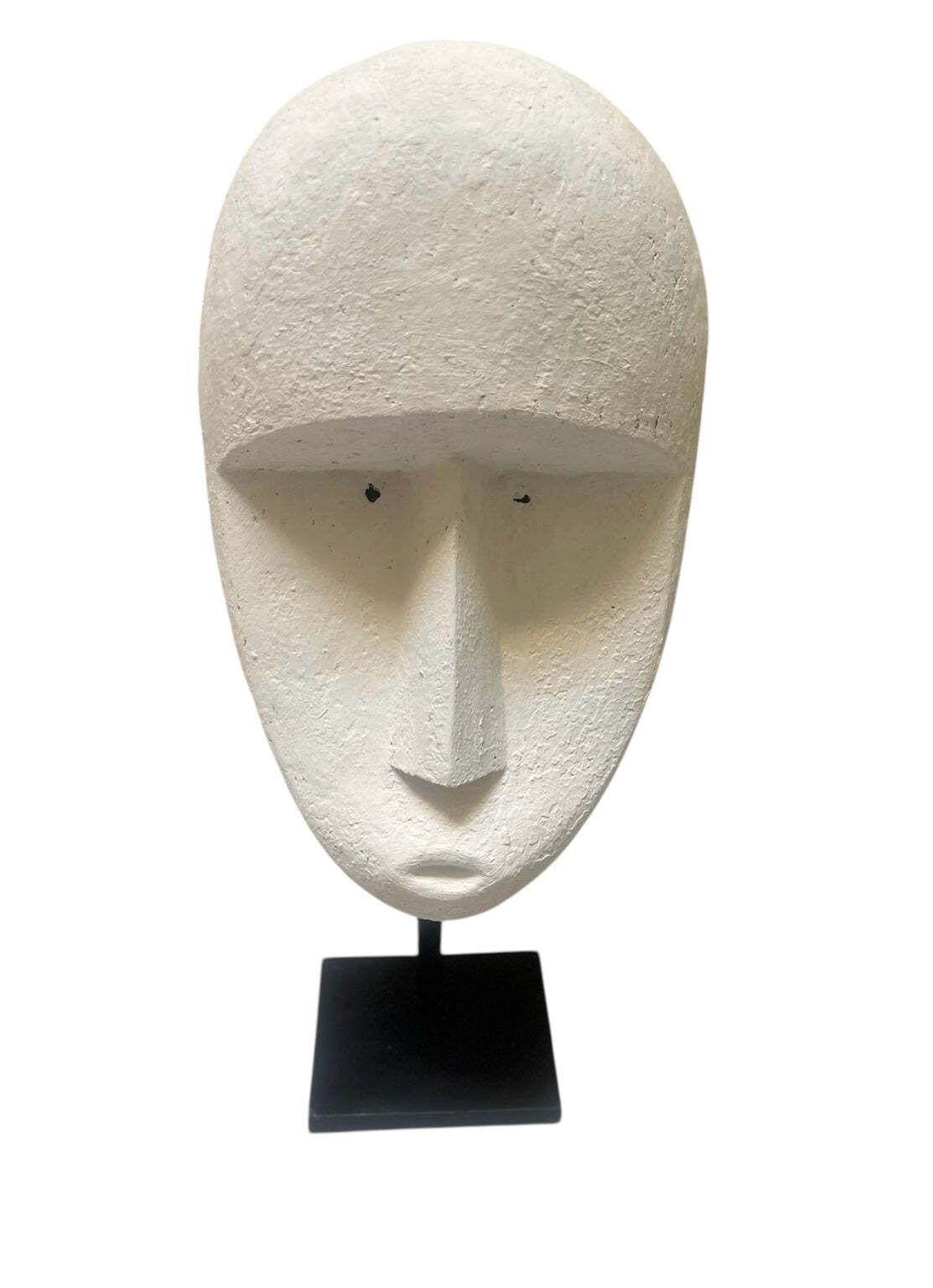 Huge Timor Mask Sculpture No 1 Of A Pair Contemporary Chalk White Mask photo 895.0