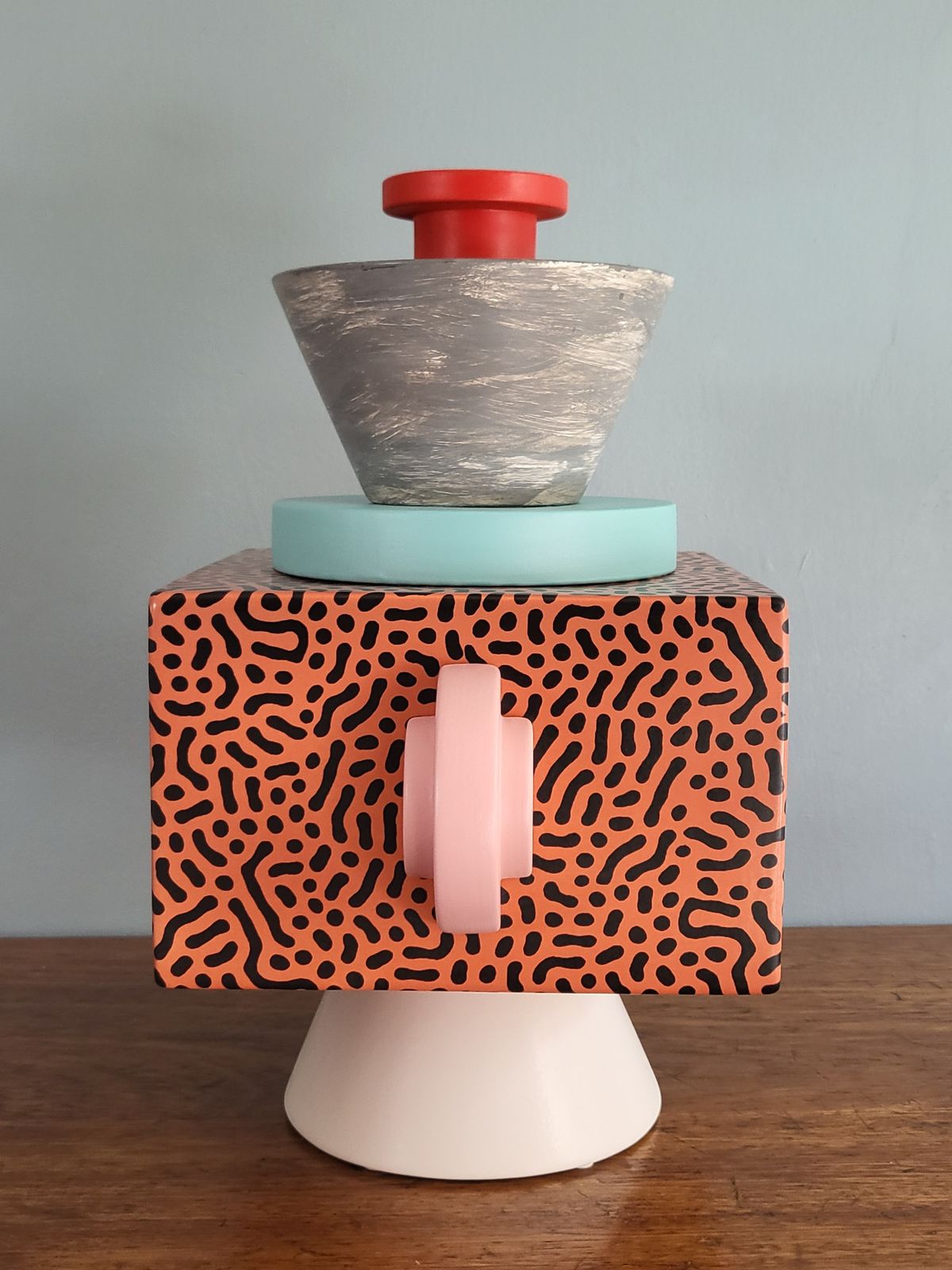 Memphis Milano Style Abstract Geometric 80's Style Gio Schiano Sculpture. Ettore Sottsass Inspired. photo furniture