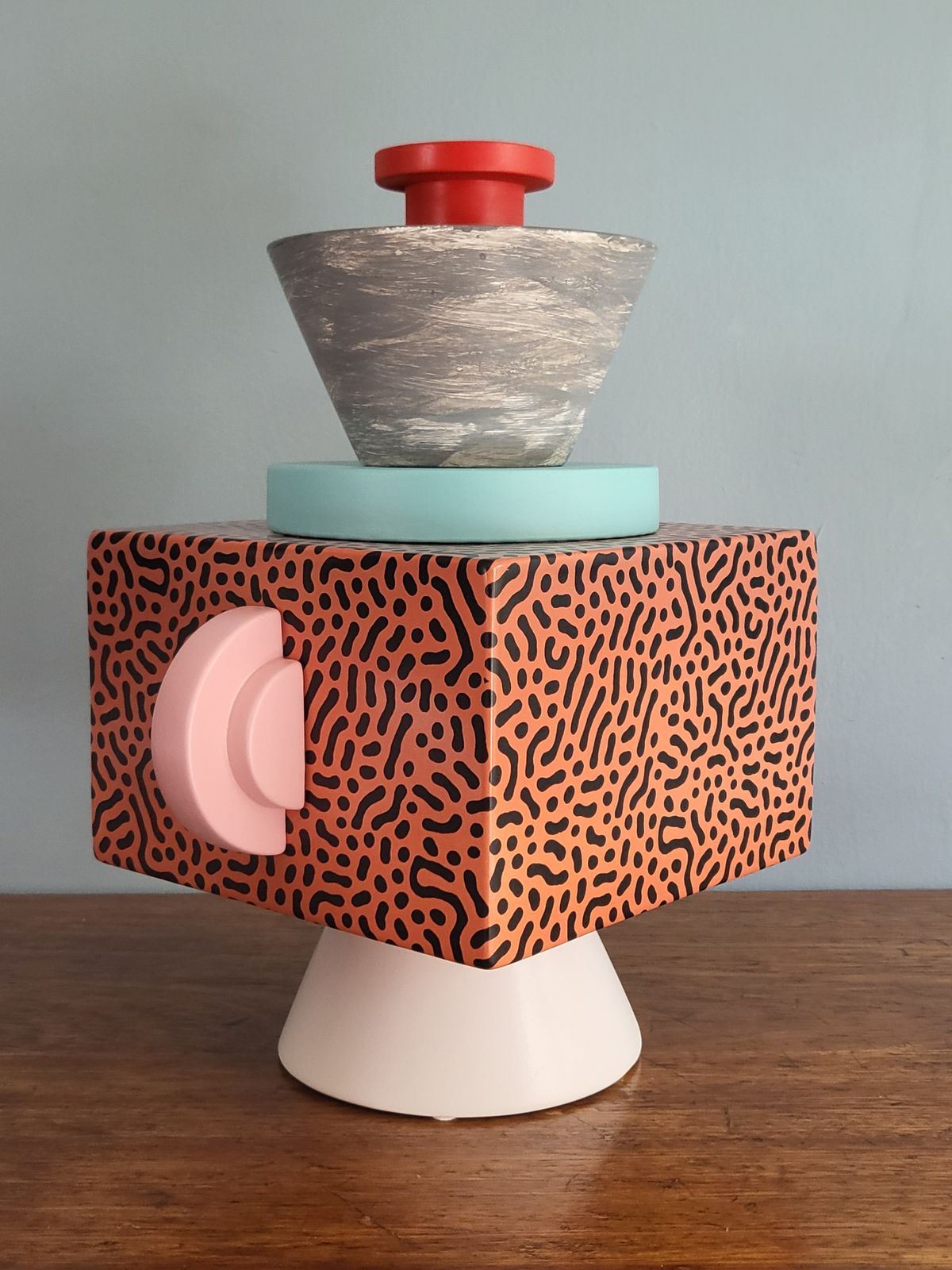 Memphis Milano Style Abstract Geometric 80's Style Gio Schiano Sculpture. Ettore Sottsass Inspired. photo for sale