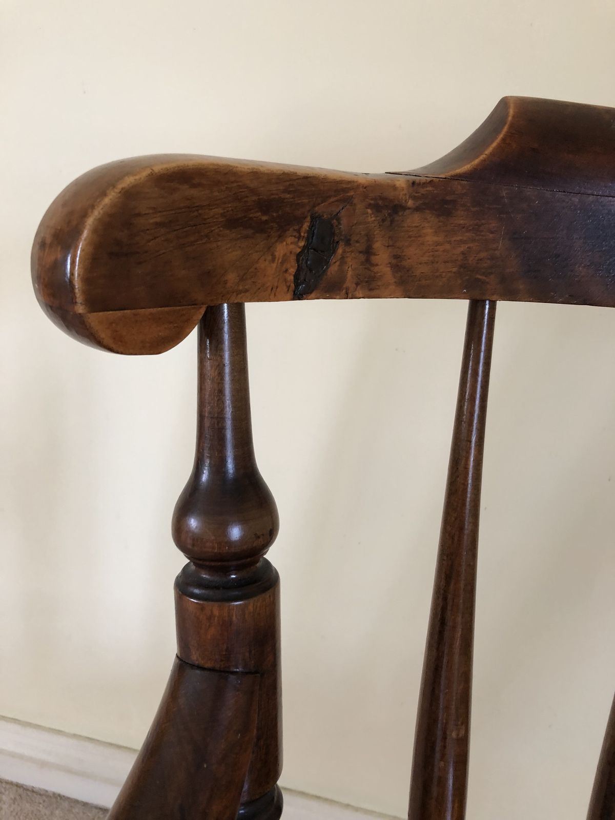 Antique Unusual Penny Seated Windsor Arm Chair photo vinterior