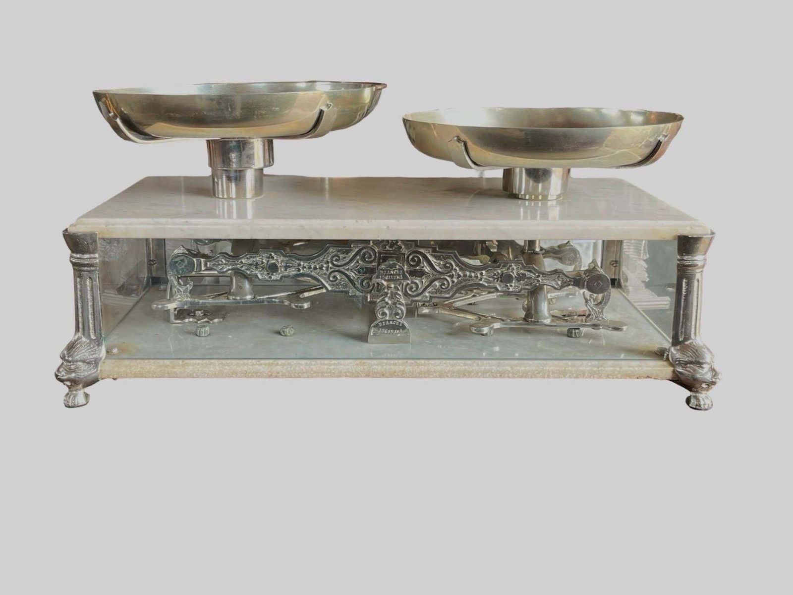 Bianchi Legitima Early 1900s Marble And Glass Balance photo vinterior