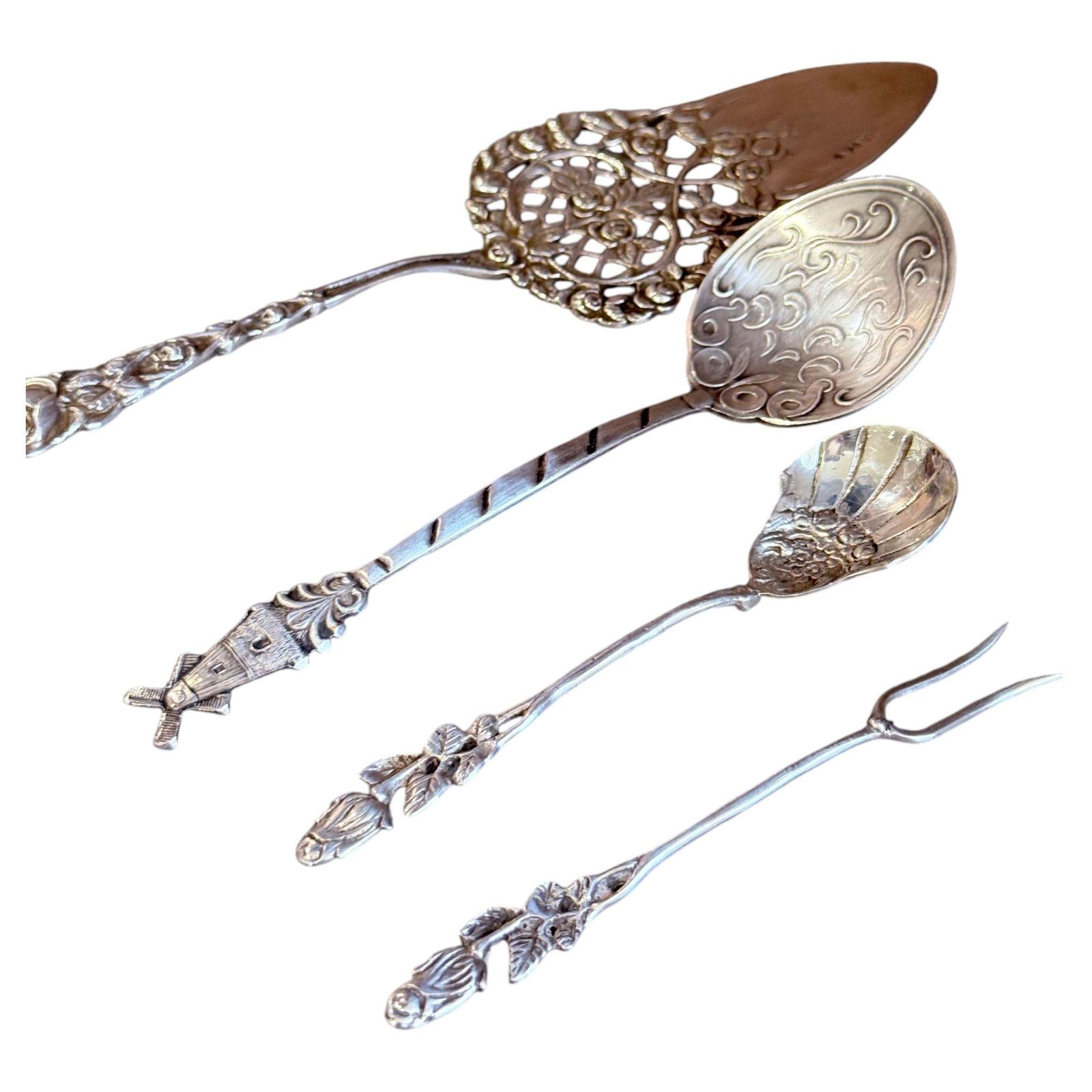 Antiek Zweeds Sterling Zilver Hors D'oeuvre & Dessert Serveerset, 1949
