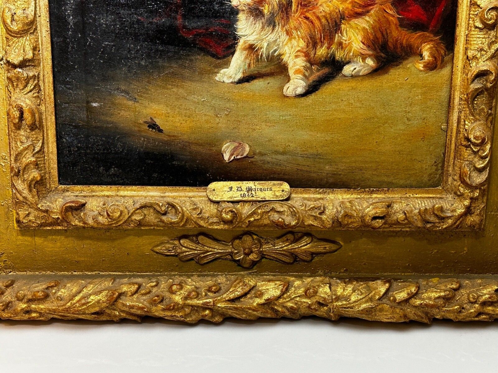 Olieverfschilderij Kitten Patience Hunting Fly, Francisco José Domingo Y Marqués photo furniture