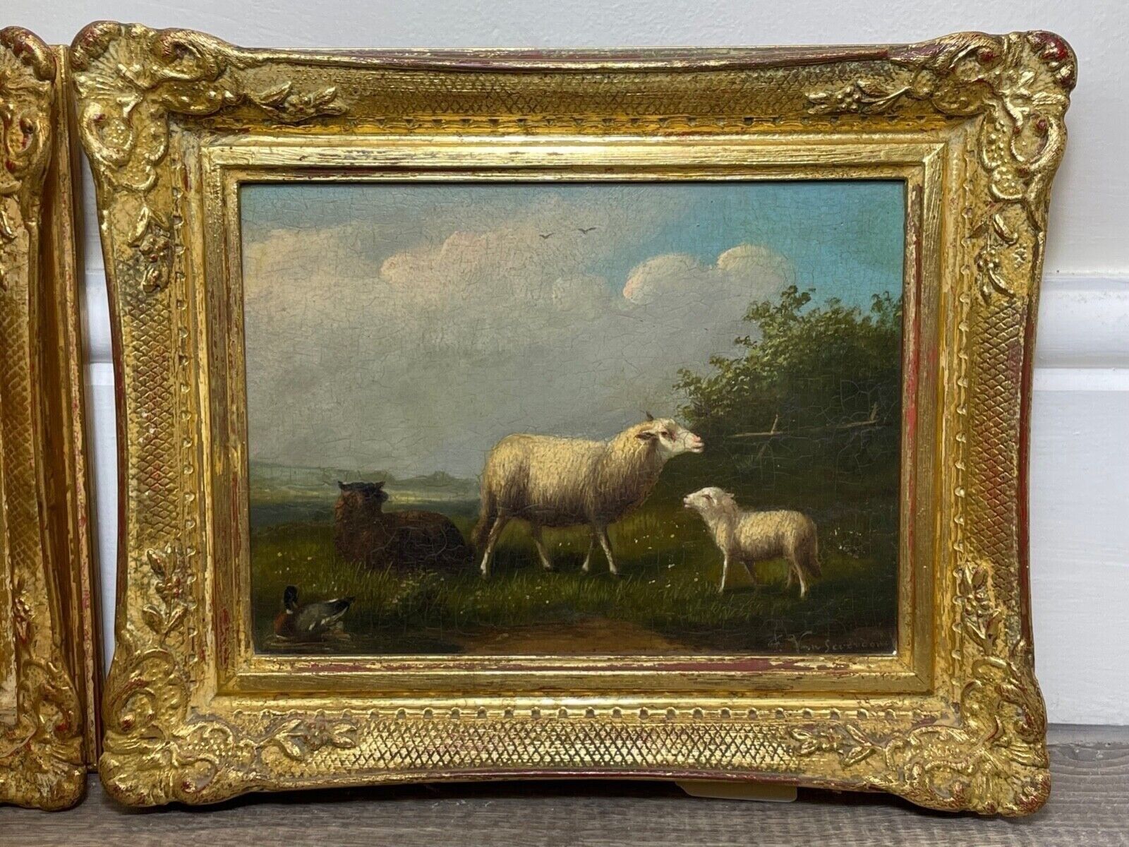 Pair Of Mid 19th Century Belgian Animal Paintings By Franz Van Severdonck photo furniture