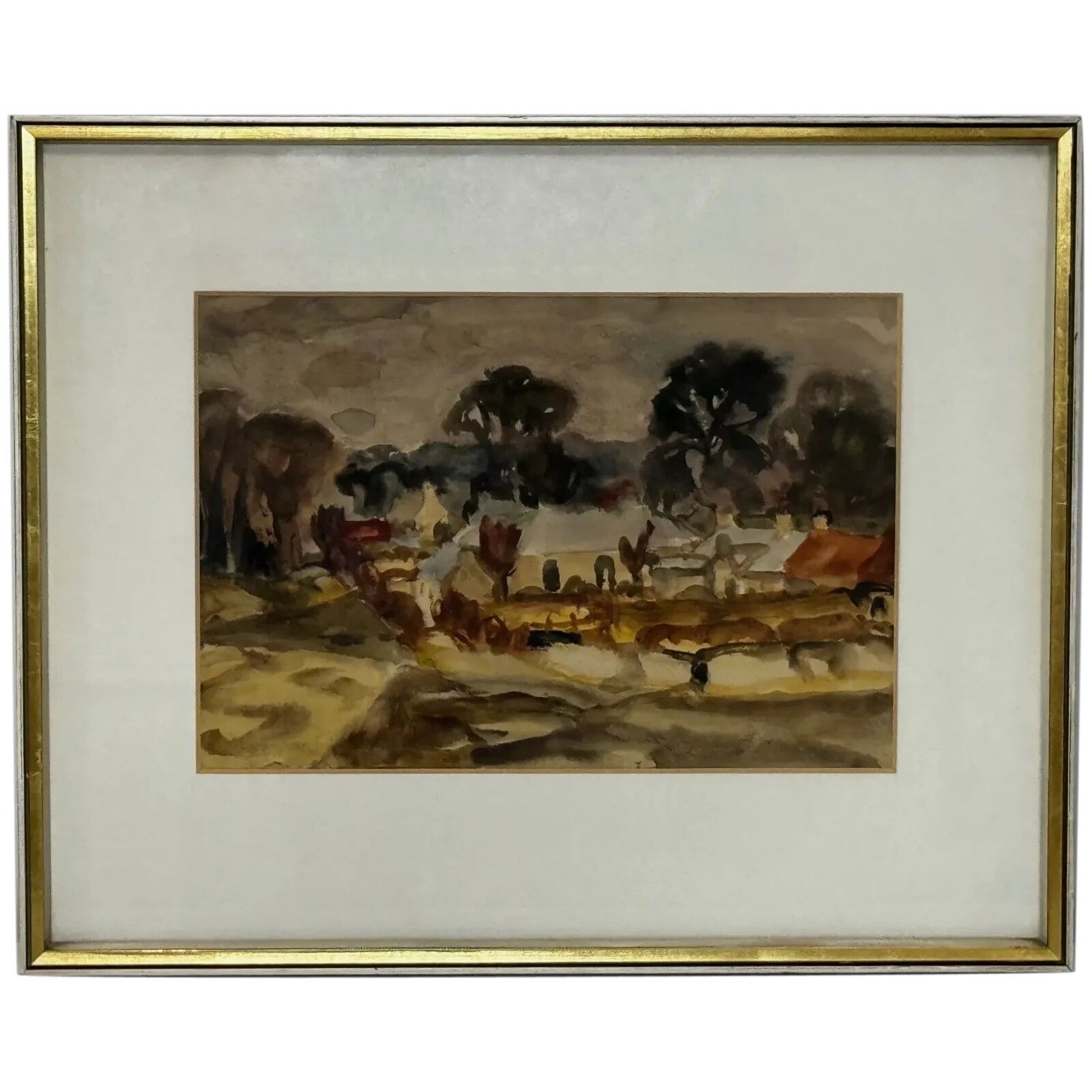 Schilderij Historisch Midlothian Temple Village Door Sir William George Gillies Rsa Ra