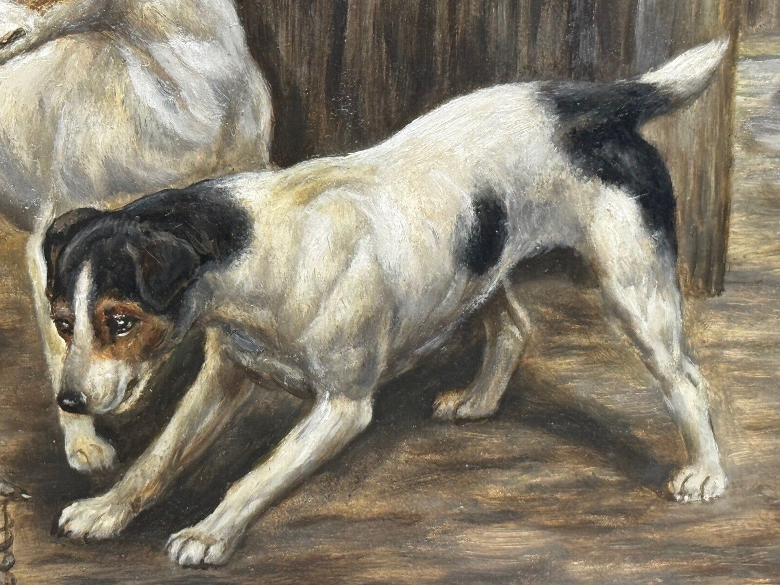 photo vinterior 🐾 Victorian Masterpiece Rat Trapped Jack Russell Terriers Guarding C1880