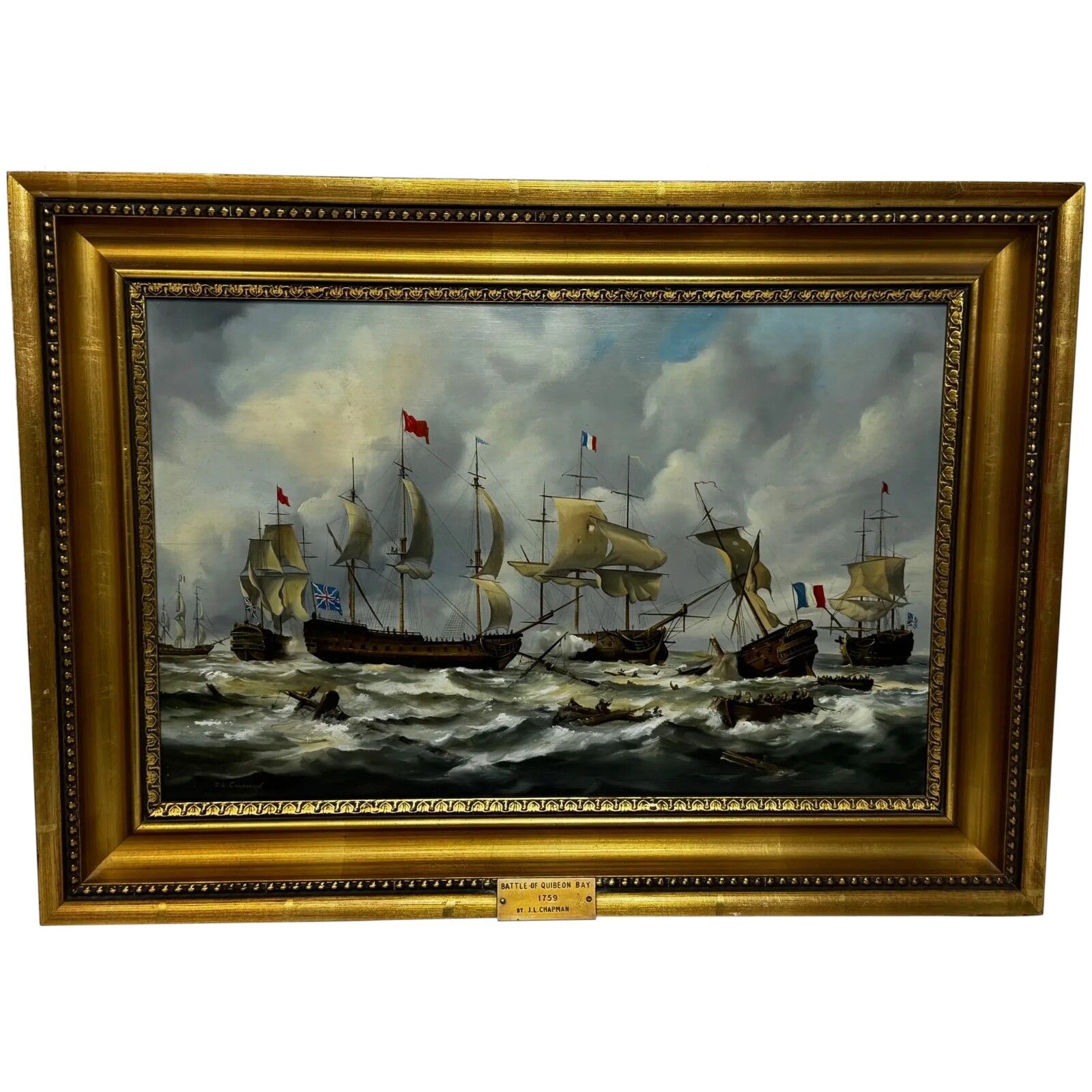 Slag bij Quiberon Bay 1759, admiraal Hawke, overwinning op het Franse vloot van Conflans