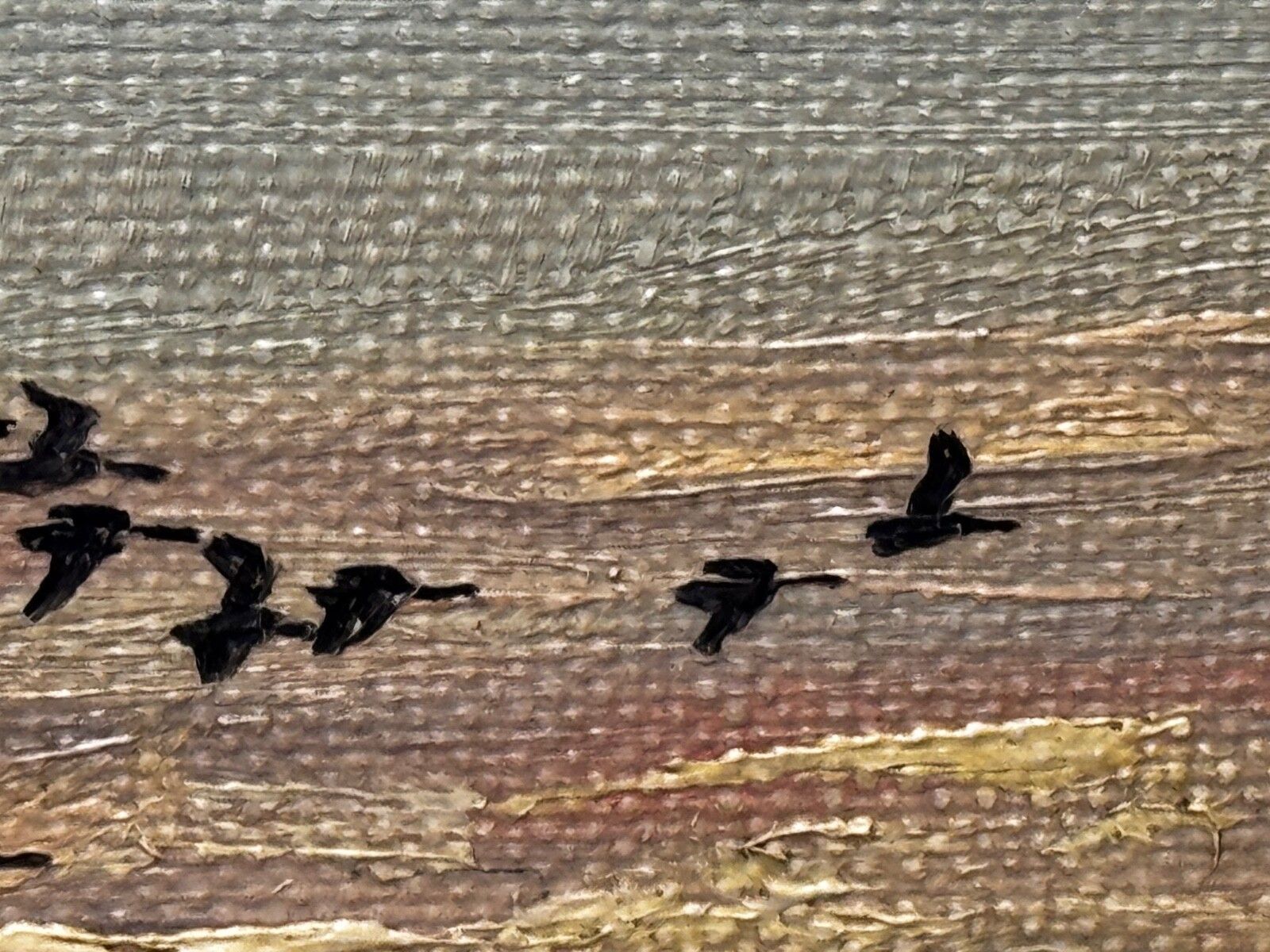 Schilderij Skein Brandganzen Vliegend over Moeras The Fens South Holland Lincolnshire photo buy