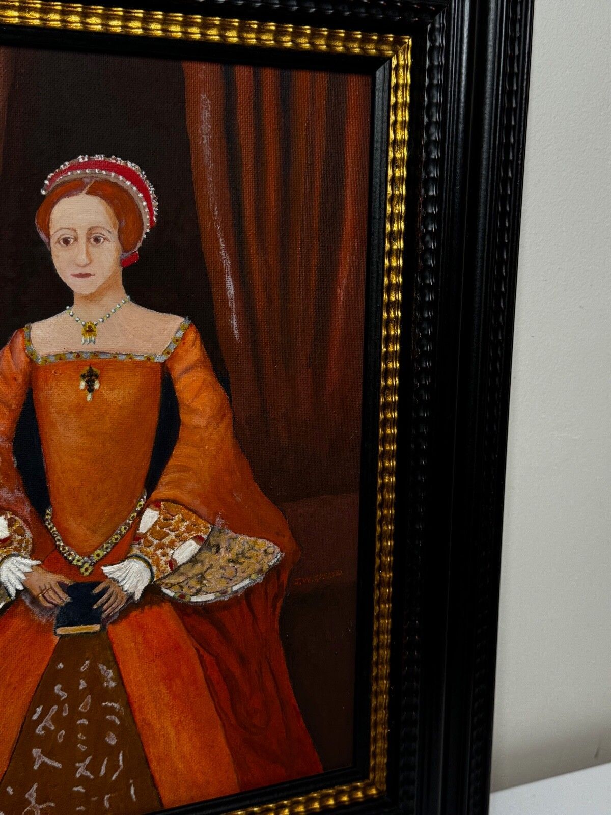 Historic Oil Painting The Virgin Queen Elizabeth 1st When A Young Princess Framed photo for sale