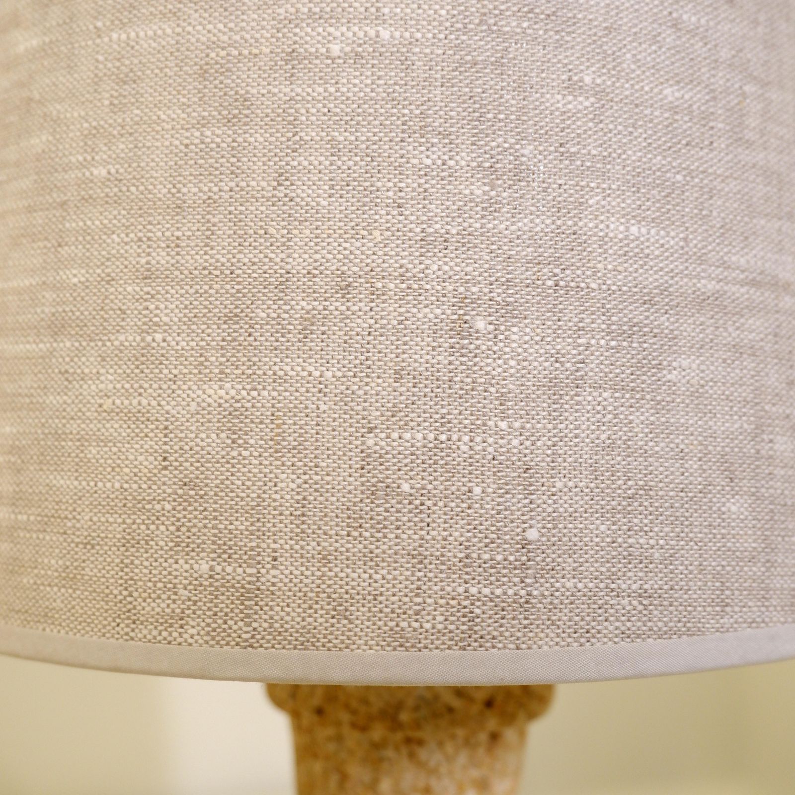 Pair Of French Stone Lamps, 1970s   New Linen Lampshade photo buy