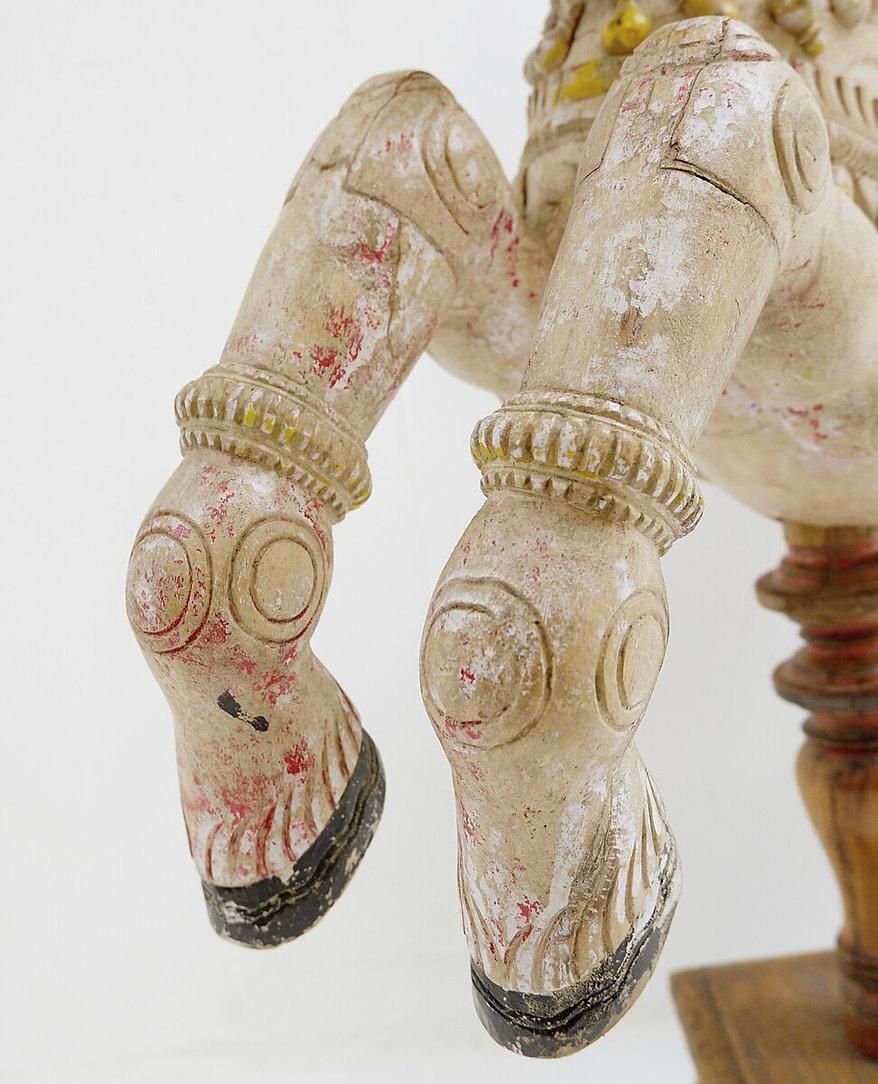 Ayyanar India Carved And Polychrome Wood Horse   20th photo for sale