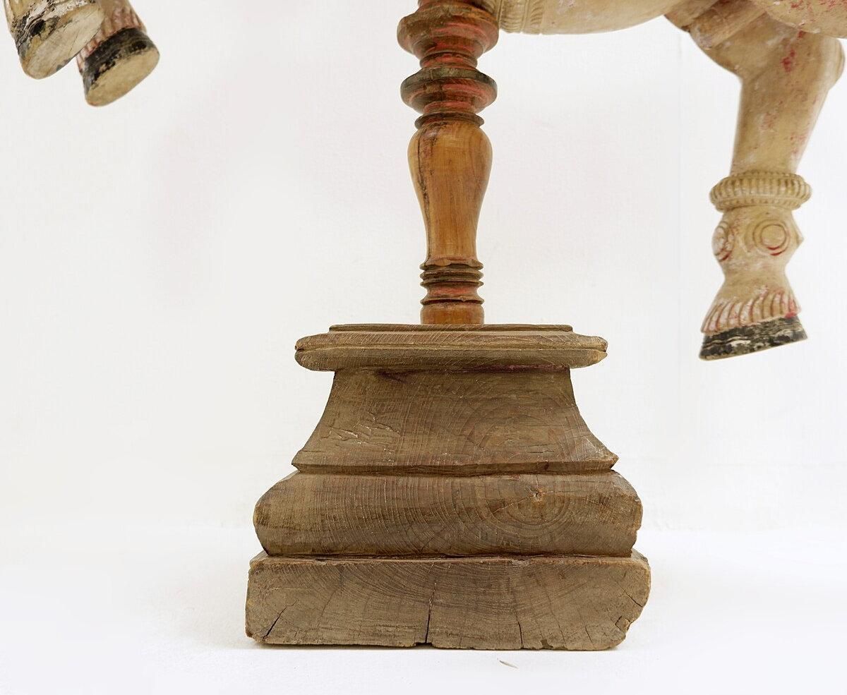 photo for sale Ayyanar India Carved And Polychrome Wood Horse   20th