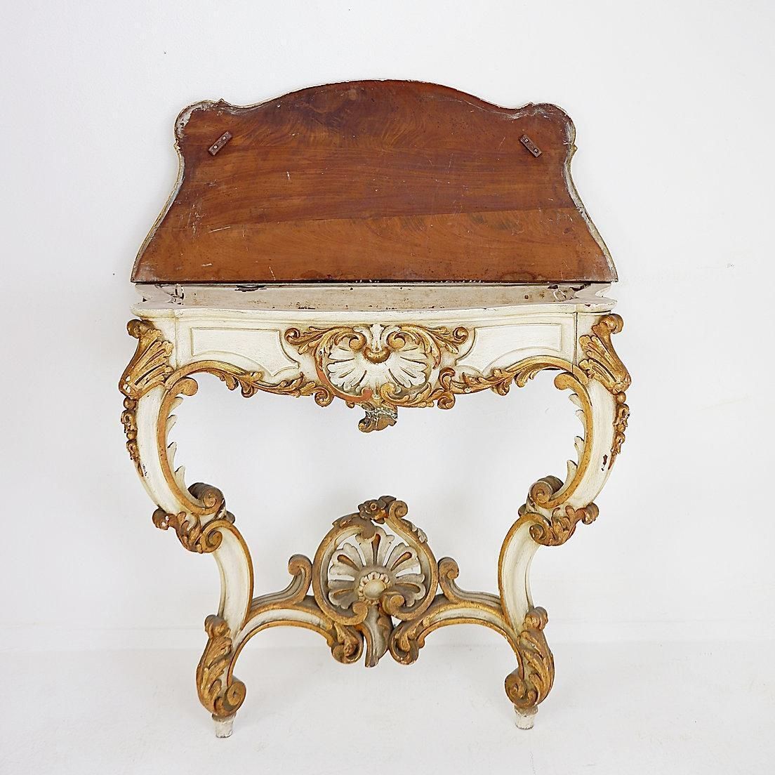 19th Century Italian Louis XVI Style Carved Wood Console Planter photo furniture