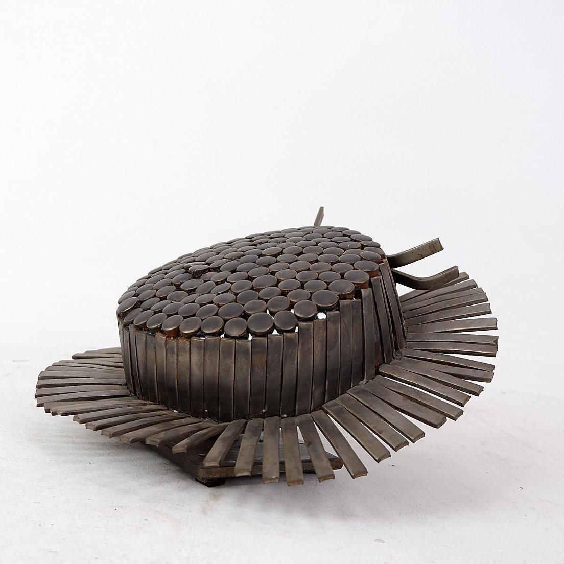 photo for sale Mid Century Modern Metal Sculpture 'Hat' By Unknown Artist, 37cm