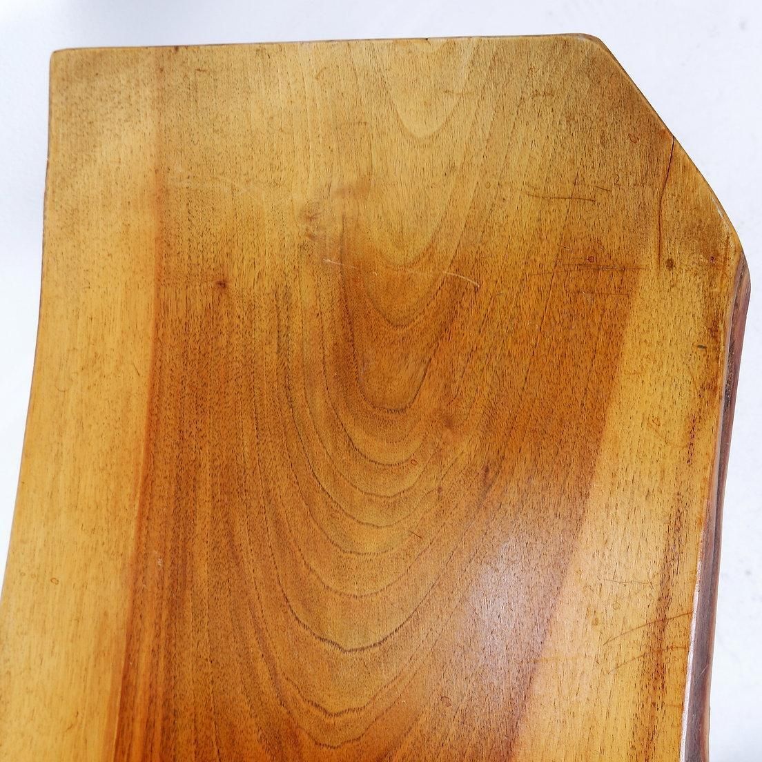 Furniture Mid Century Wood Coffee Table In Brutalist Wabi Sabi Style photo