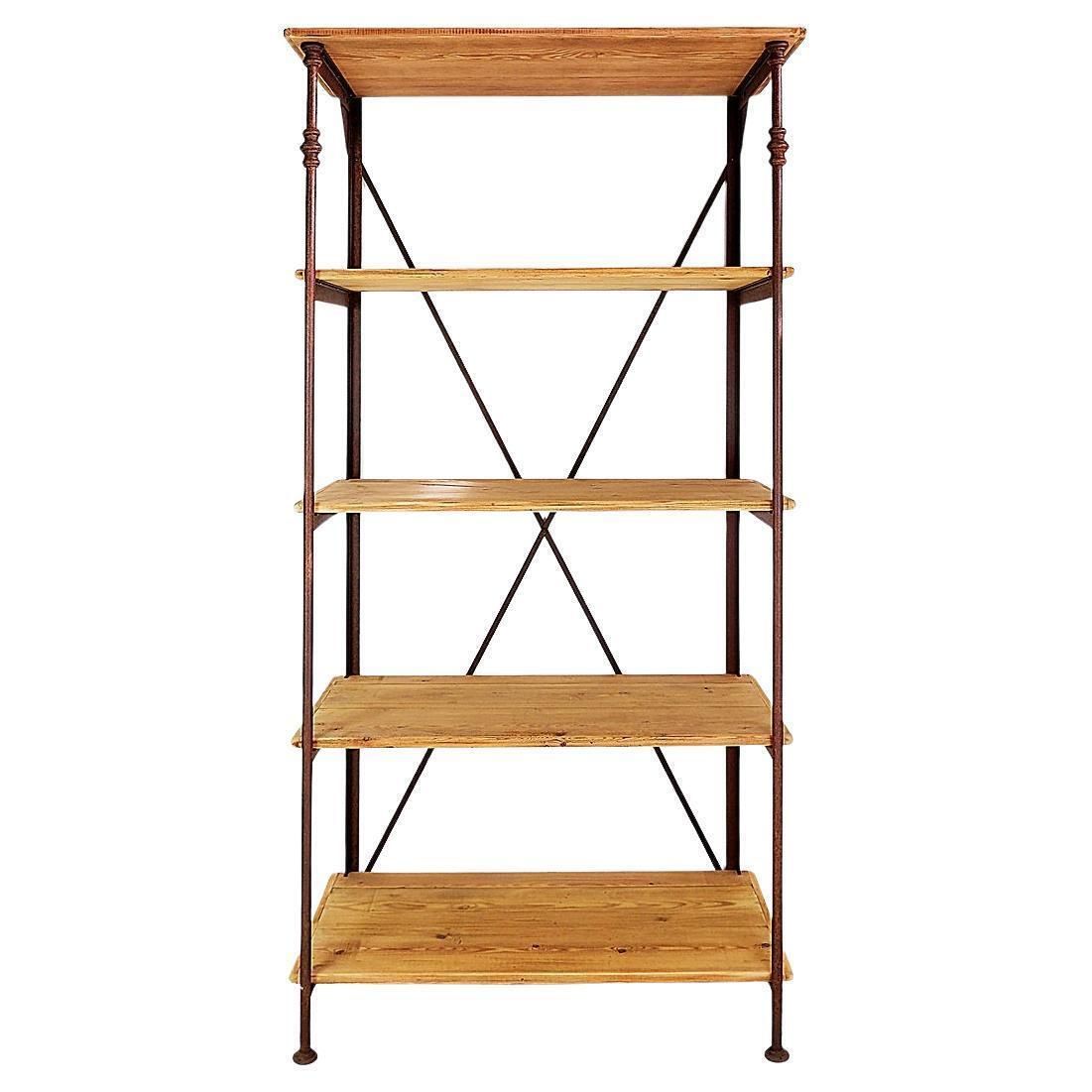 20th Century Industrial Shelf By Théodore Scherf, Iron And Wood
