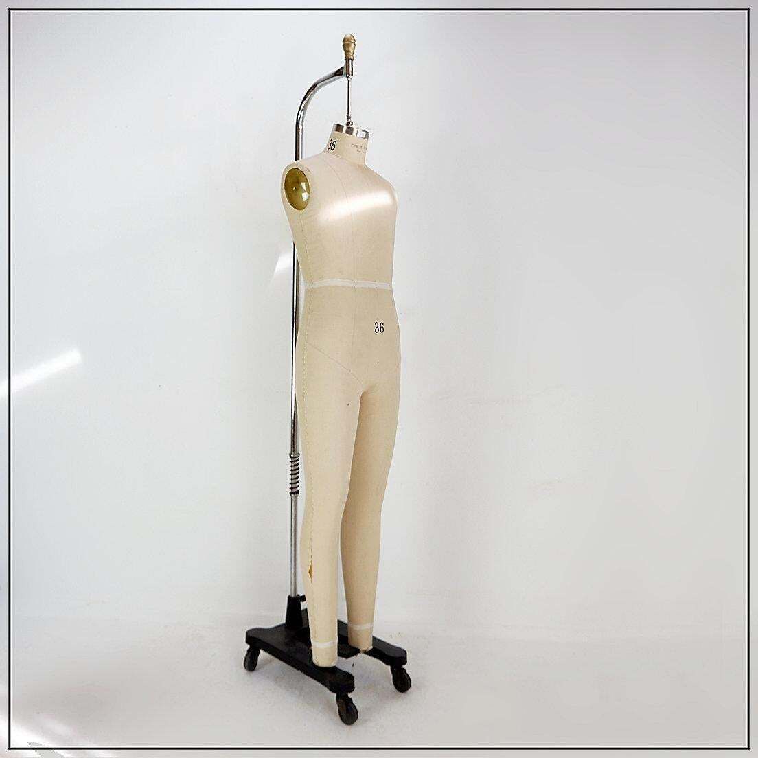 Rag & Bone Mid Century Modern Dress Form, Metal & Fabric, USA photo for sale