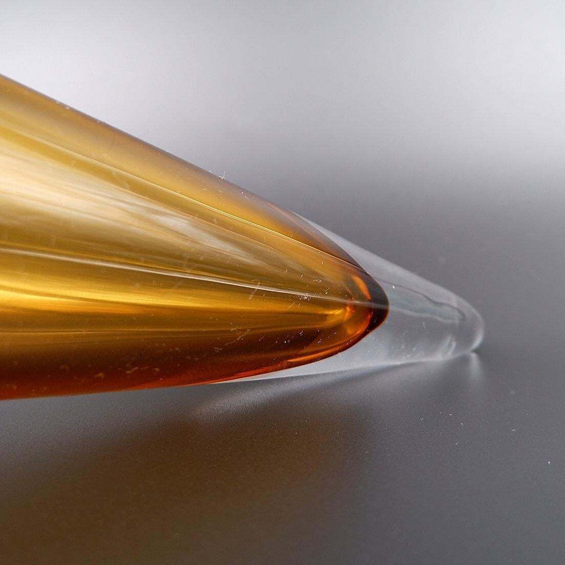 photo furniture Schott Studio Spinning Top Vase   Honey Coloured Glass    Germany