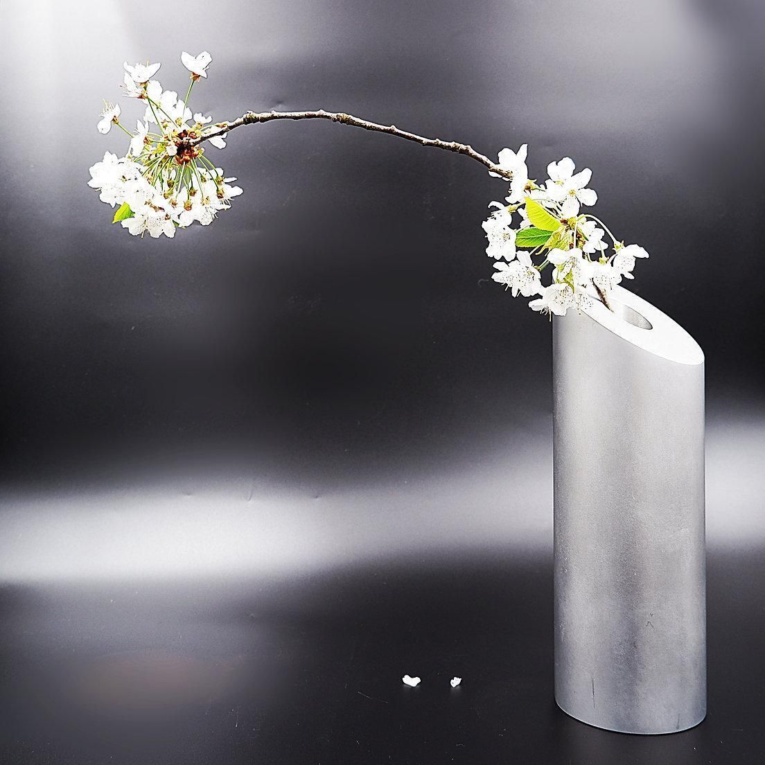 photo vintage Set Of 3 Stainless Stell Vases   Matte / Brushed / Shiny   20th