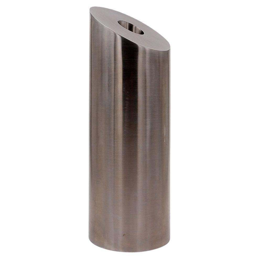 Brushed Aluminium Vase For Dried Flowers, Modern Design, 20th Century