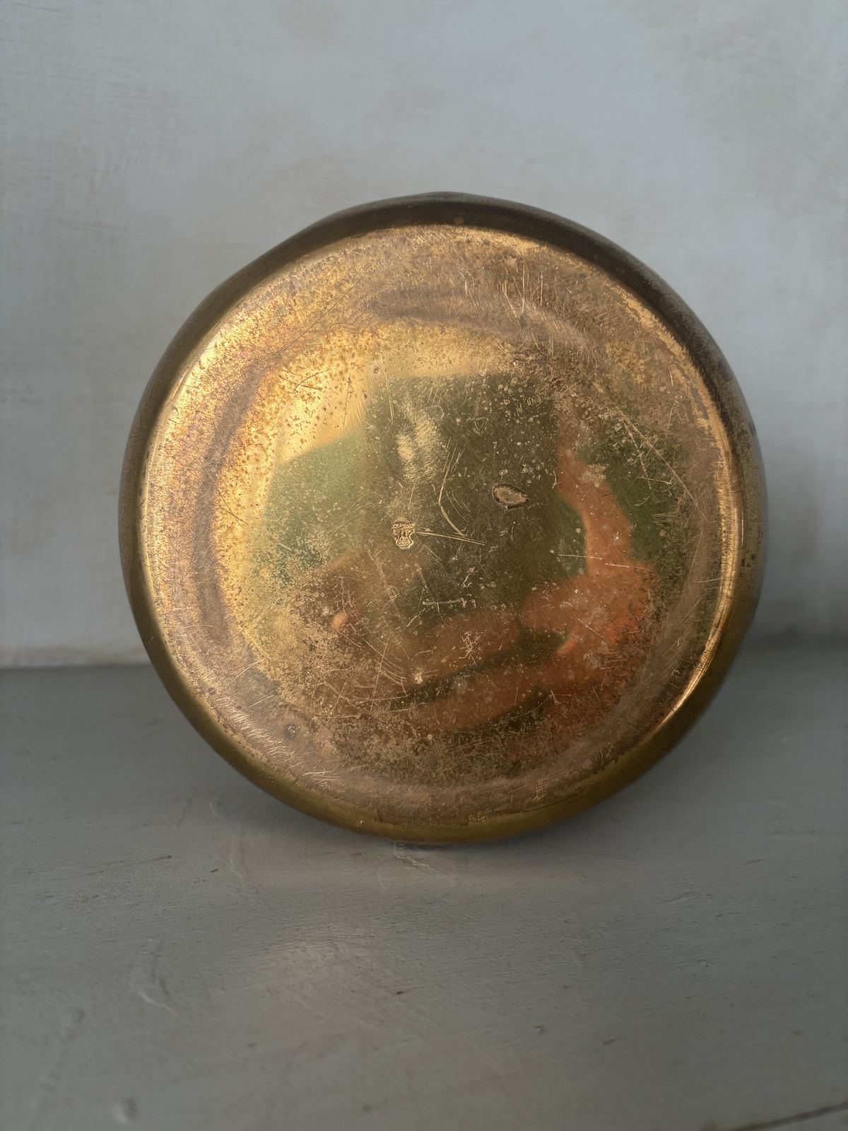 Mid Century Brass Money Bag Vase photo for sale
